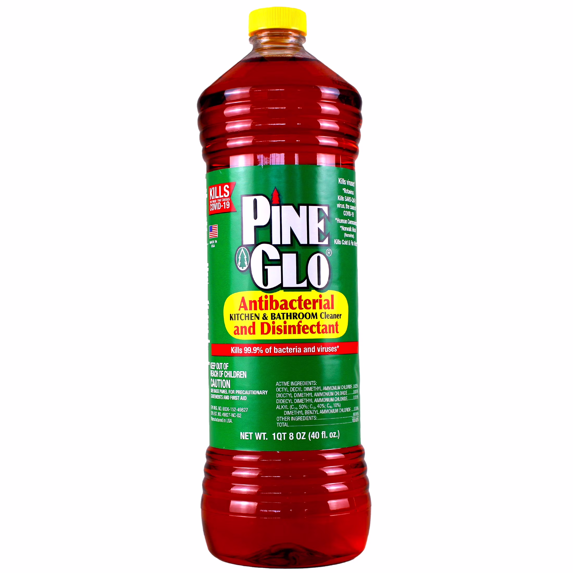 Pine Glo Antibacterial Disinfectant Cleaner, 40 Oz