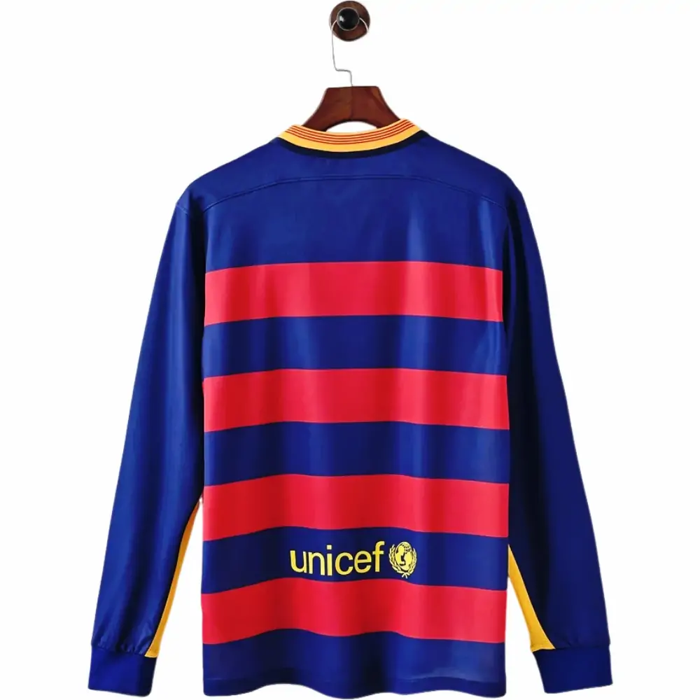 2015-16-Season-Barcelona Home Long Sleeve Jersey-Vintage