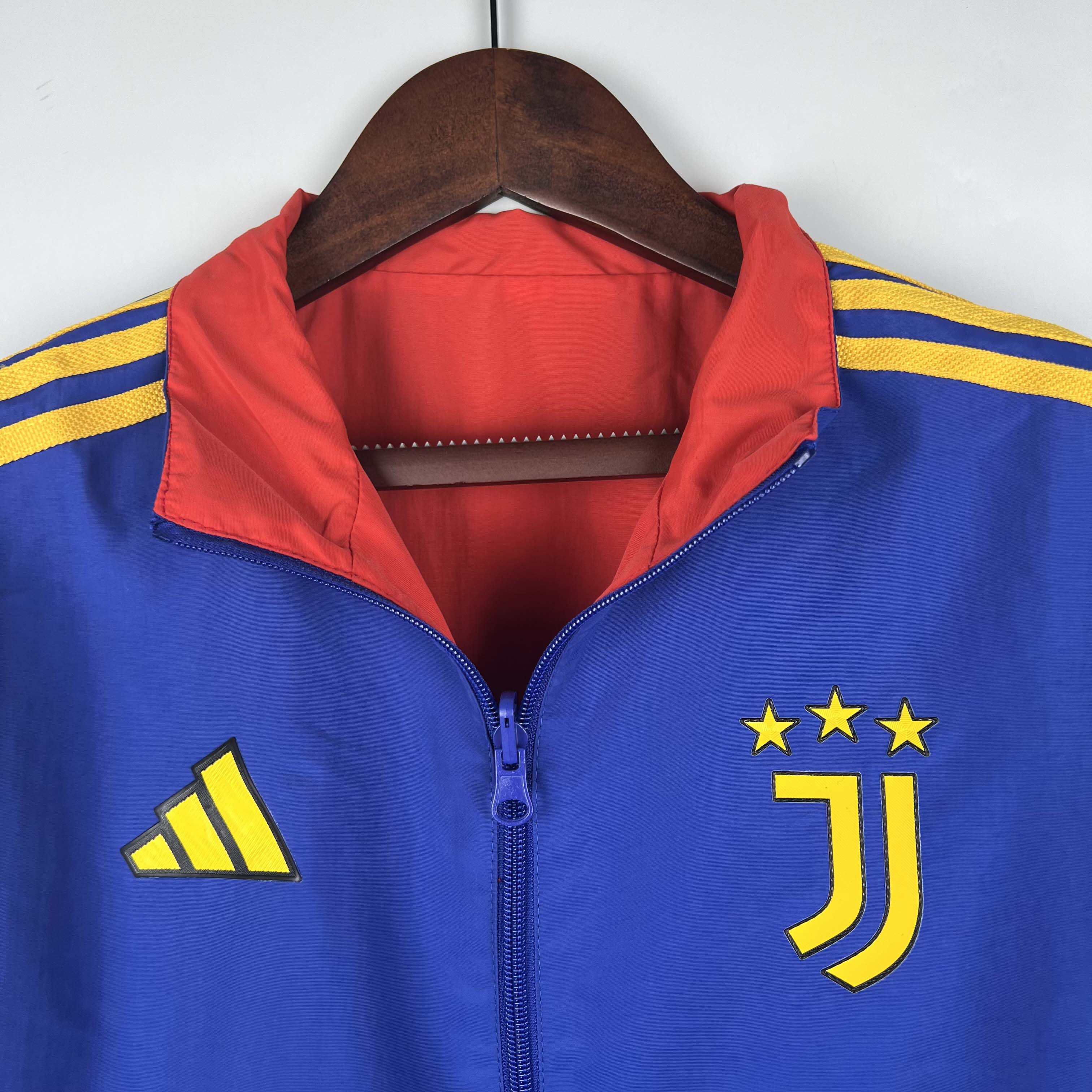 2023-2024 Juventus Reversible Windbreaker(Blue-red)Soccer Jersey 1:1 Thai Quality