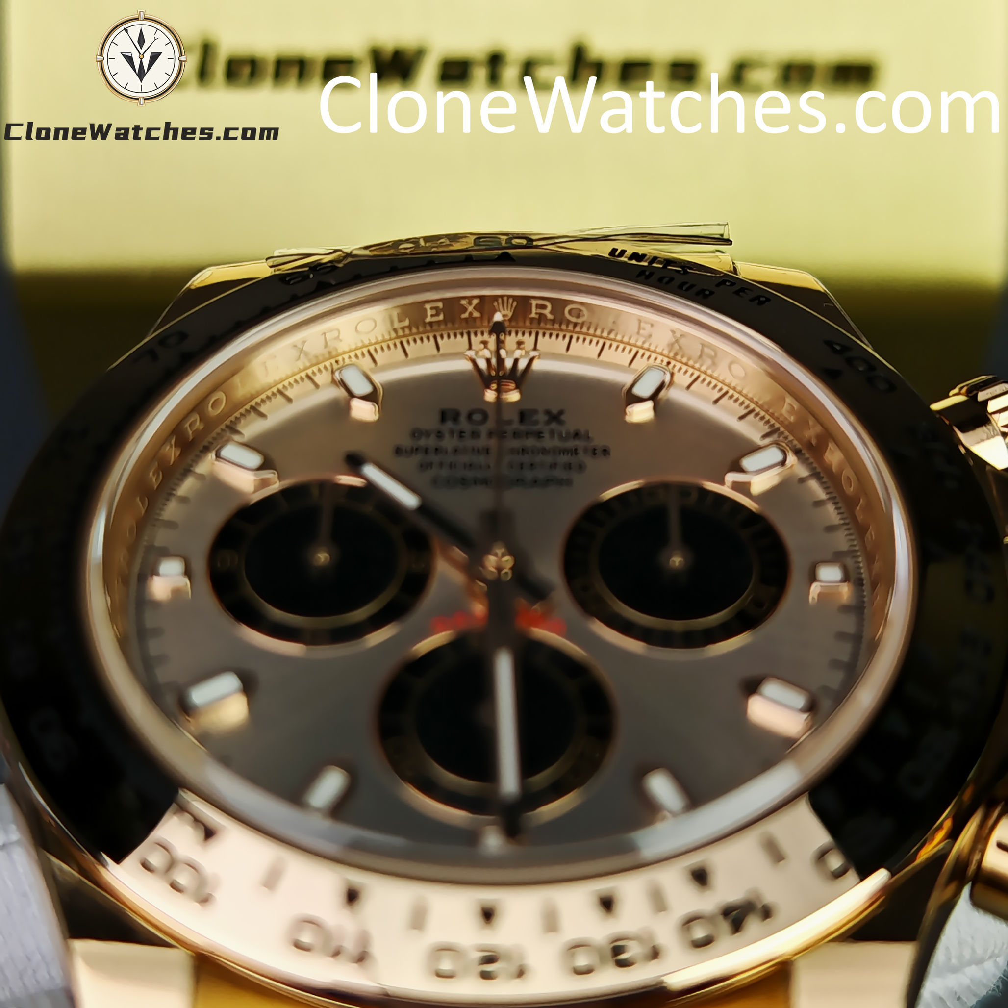 Rolex Super Clone Watches 1:1 Daytona Sundust/Black Dial m116505-0016 4130 Movement