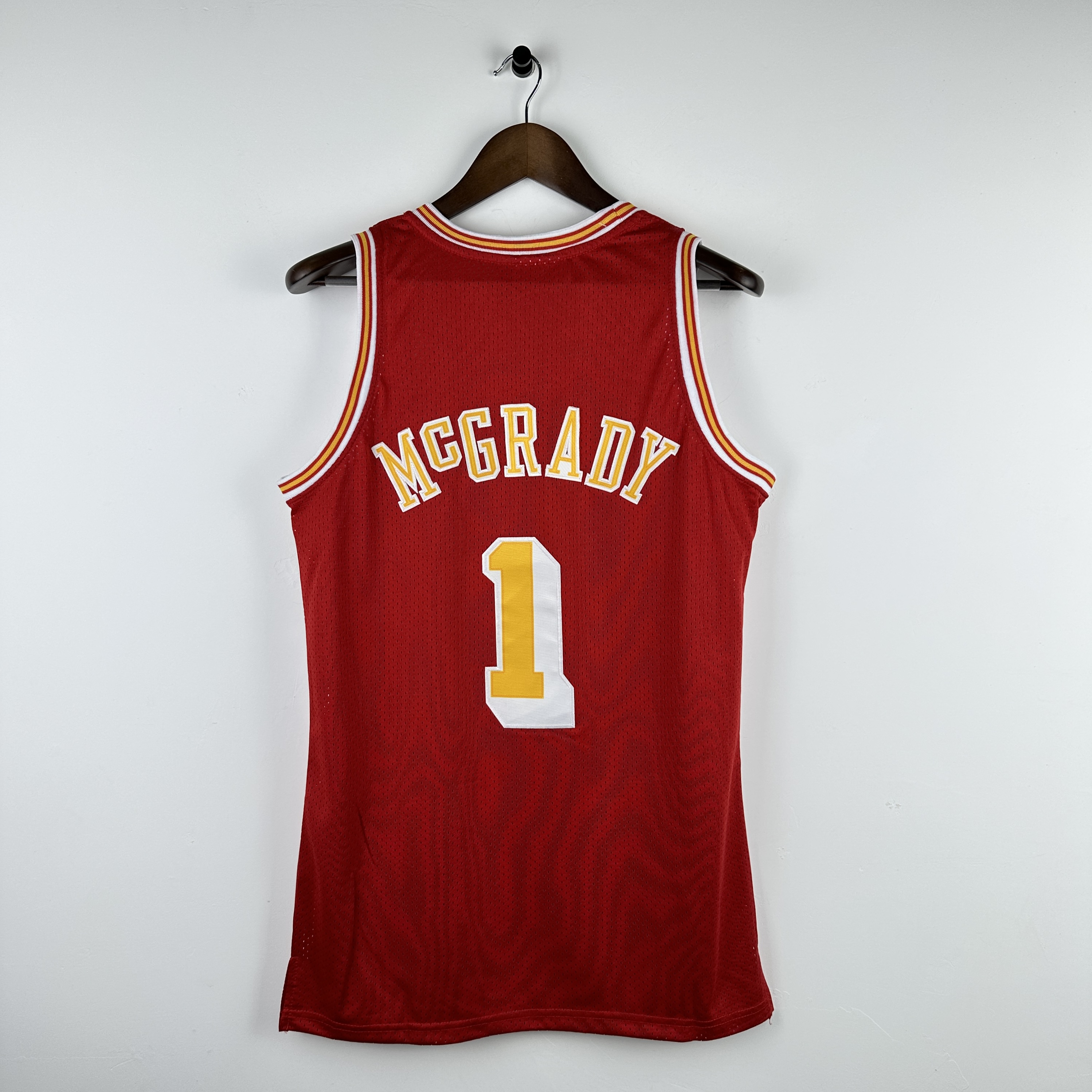 Embroidered MN Retro Jersey Rockets 04/05 Season Red No. 1 Tracy McGrady