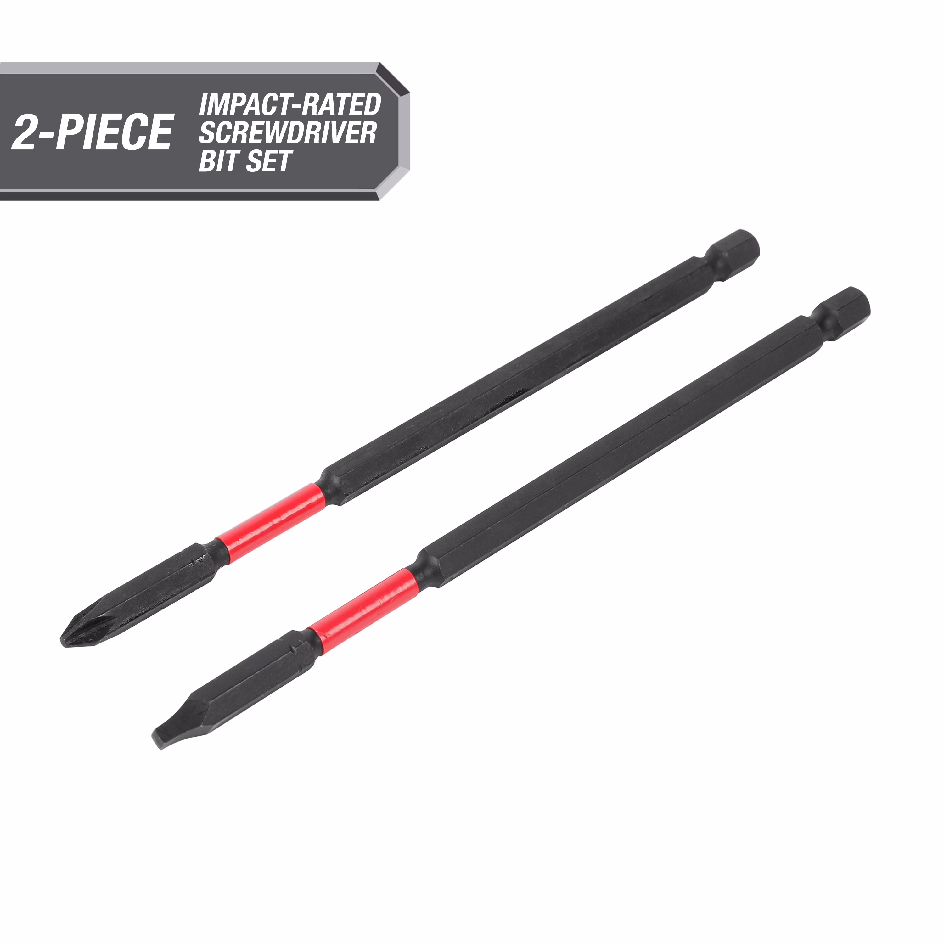 Hyper Tough 2 Piece Long Impact Driver Hex Shank Drill Bits, 6 inch