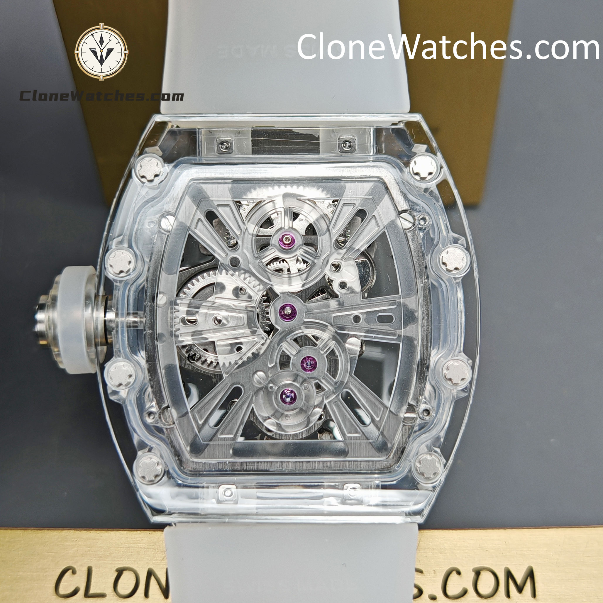 Richard Mille Super Clone Watches 1:1 RM 027 – 03 Full Transparent Tourbillon White Strap