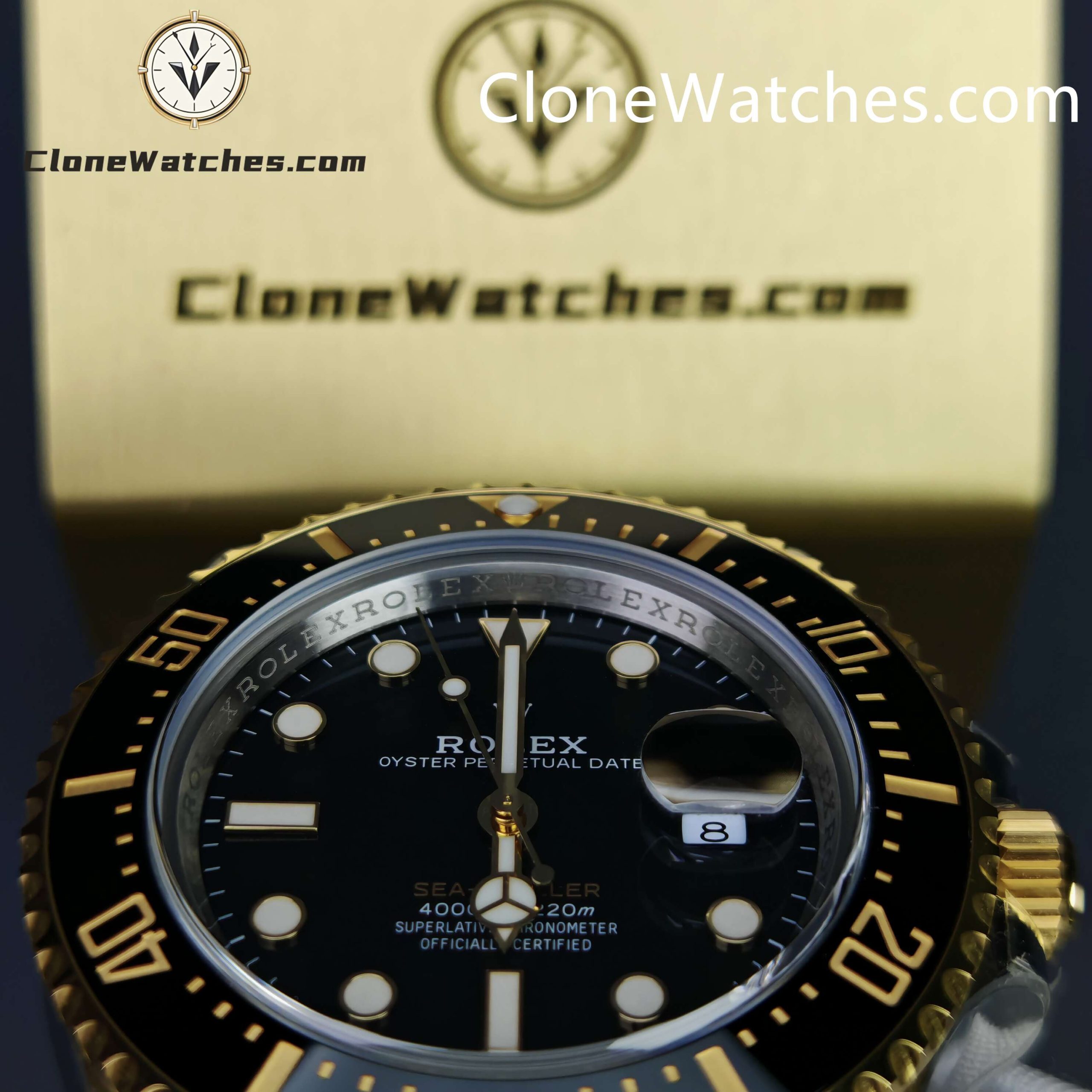 Rolex Super Clone Watches 1:1 Sea Dweller Yellow Gold Black Dial 126603 3235 Movement