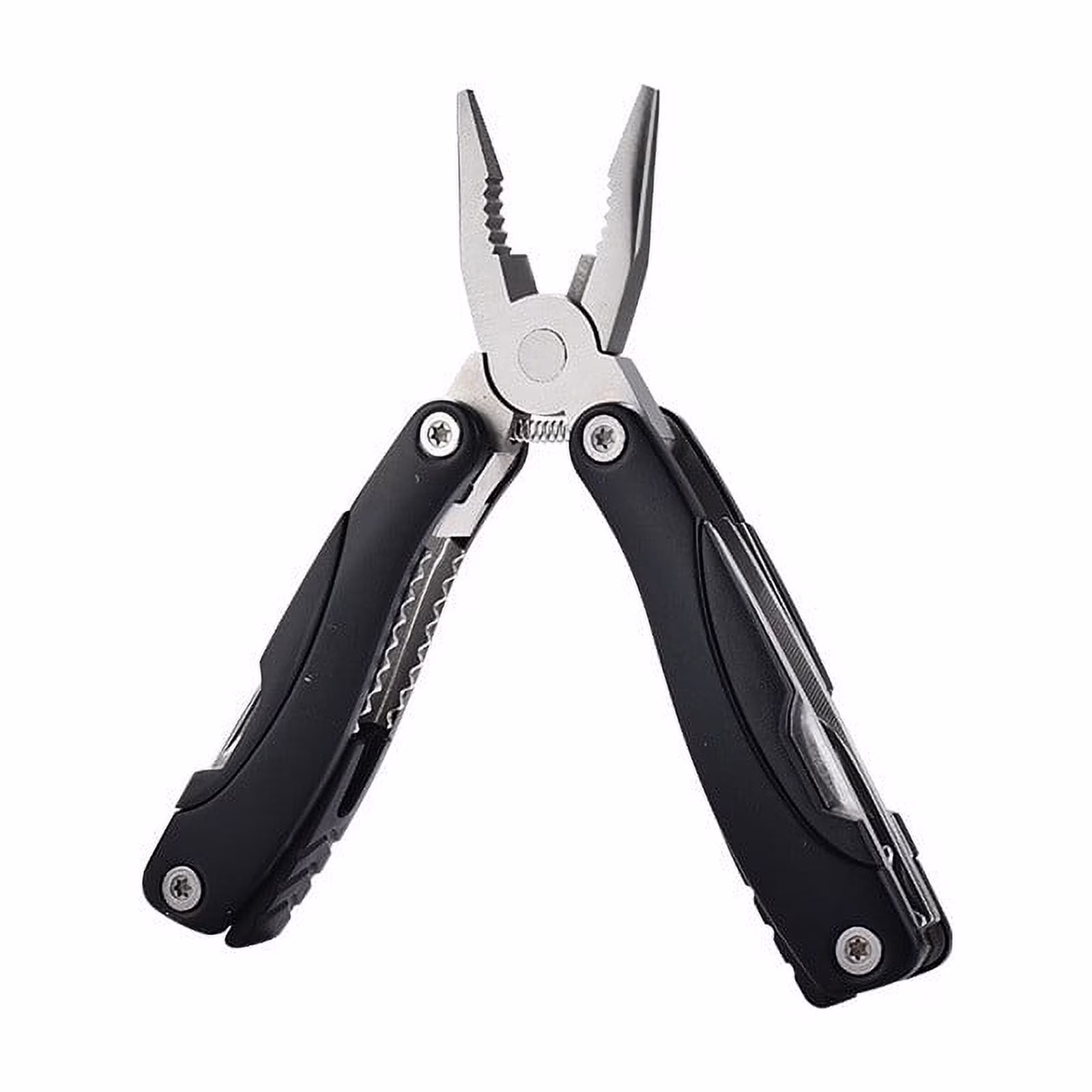 Multifunctional Foldable Mini Pliers, Outdoor Portable Combination Tool, Camping and Survival Multi Tool, Aluminum and Steel Construction with Multiple Attachments, for Hiking, Emergency, Blue
