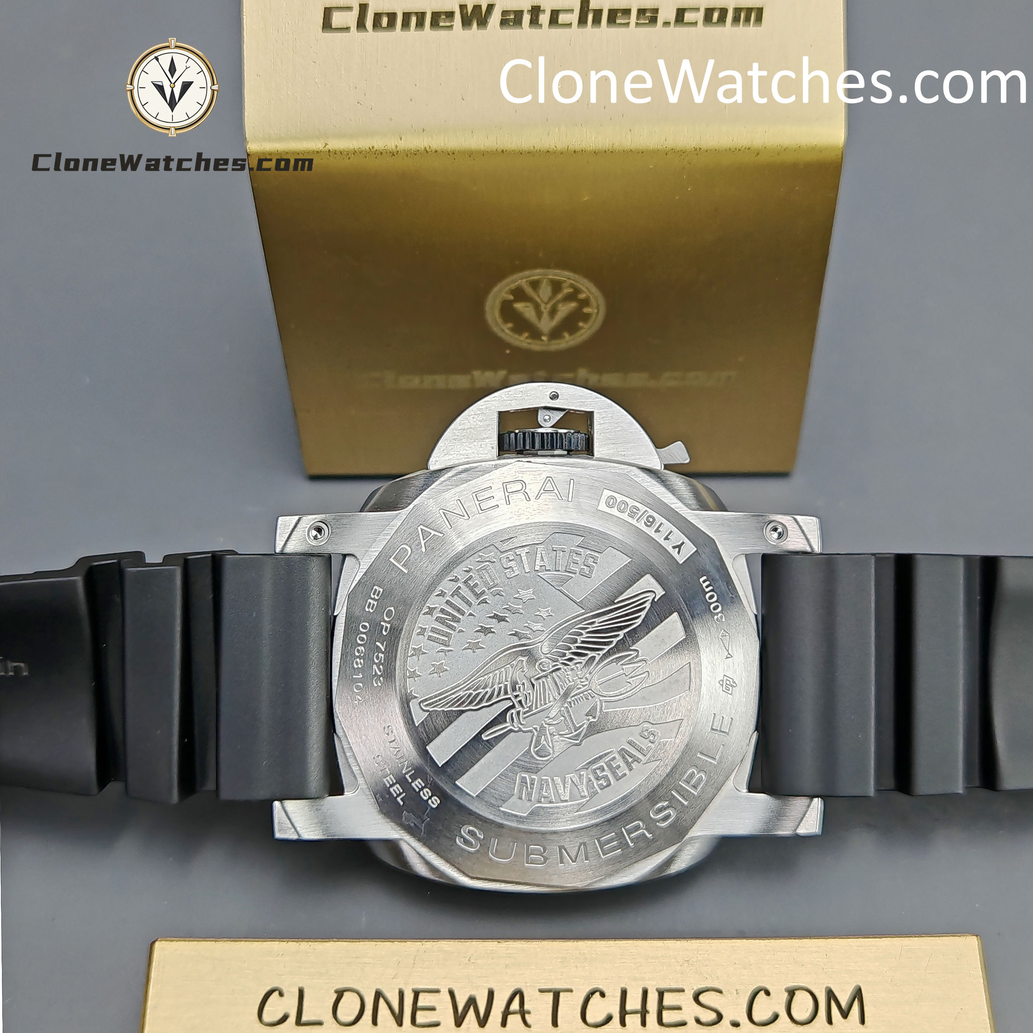 Panerai Super Clone Watches 1:1 Submersible GMT Navy SEALs PAM01323 Gradient Gray dial
