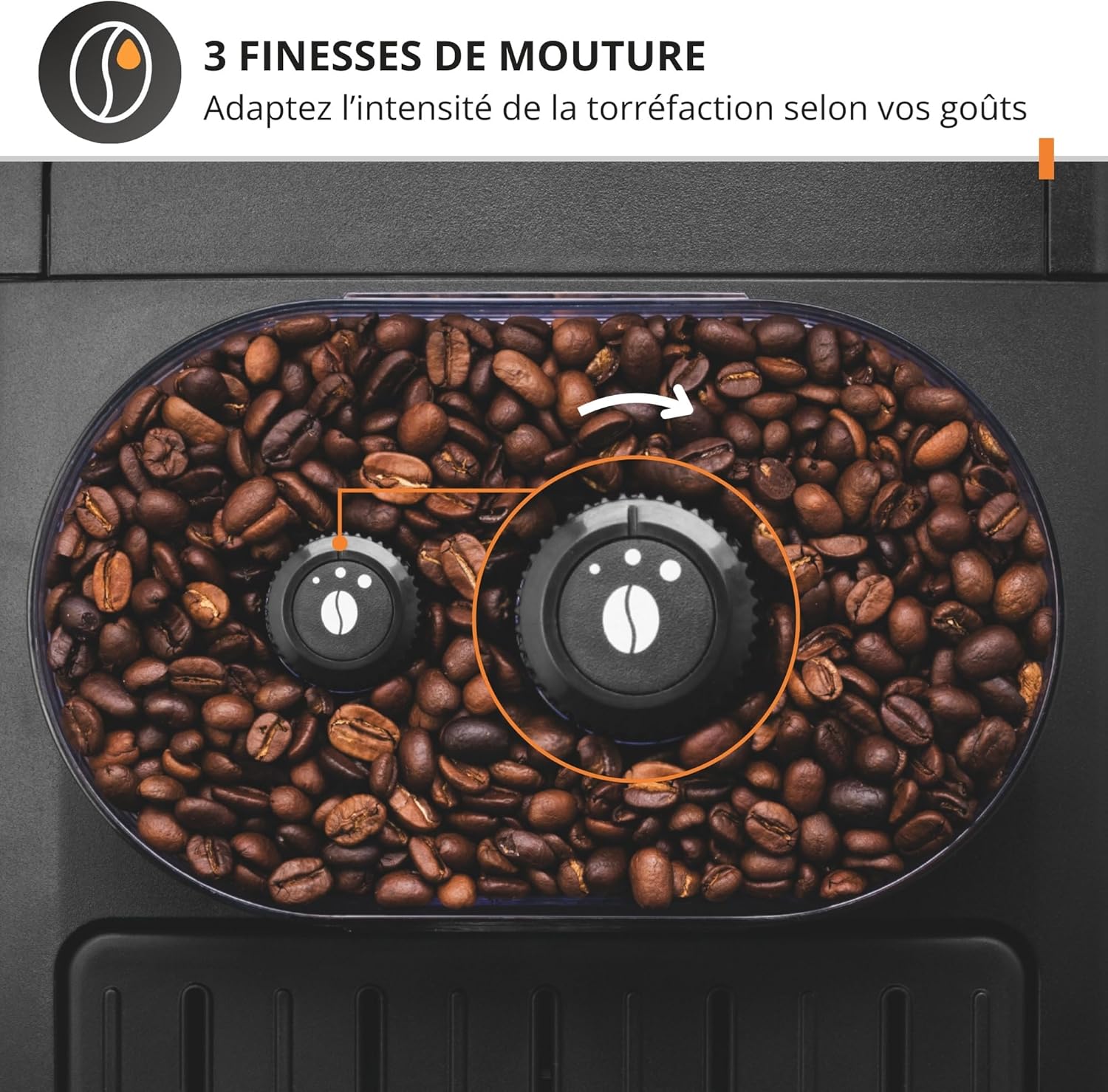 Machine café grains expresso 2 tasses nettoyage auto buse vapeur cappuccino Essential blanche