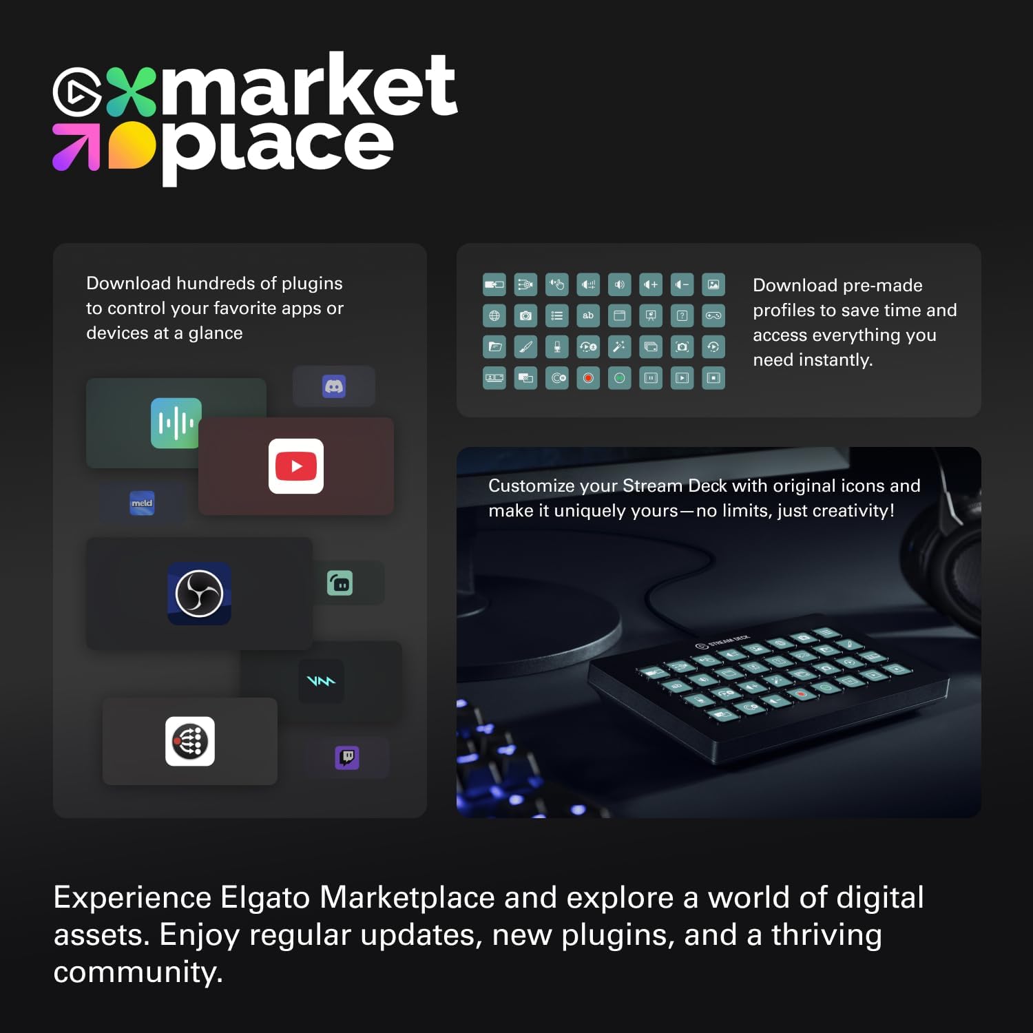 Contrôleur studio Stream Deck XL 32 touches macro actions OBS Twitch YouTube compatible Mac PC