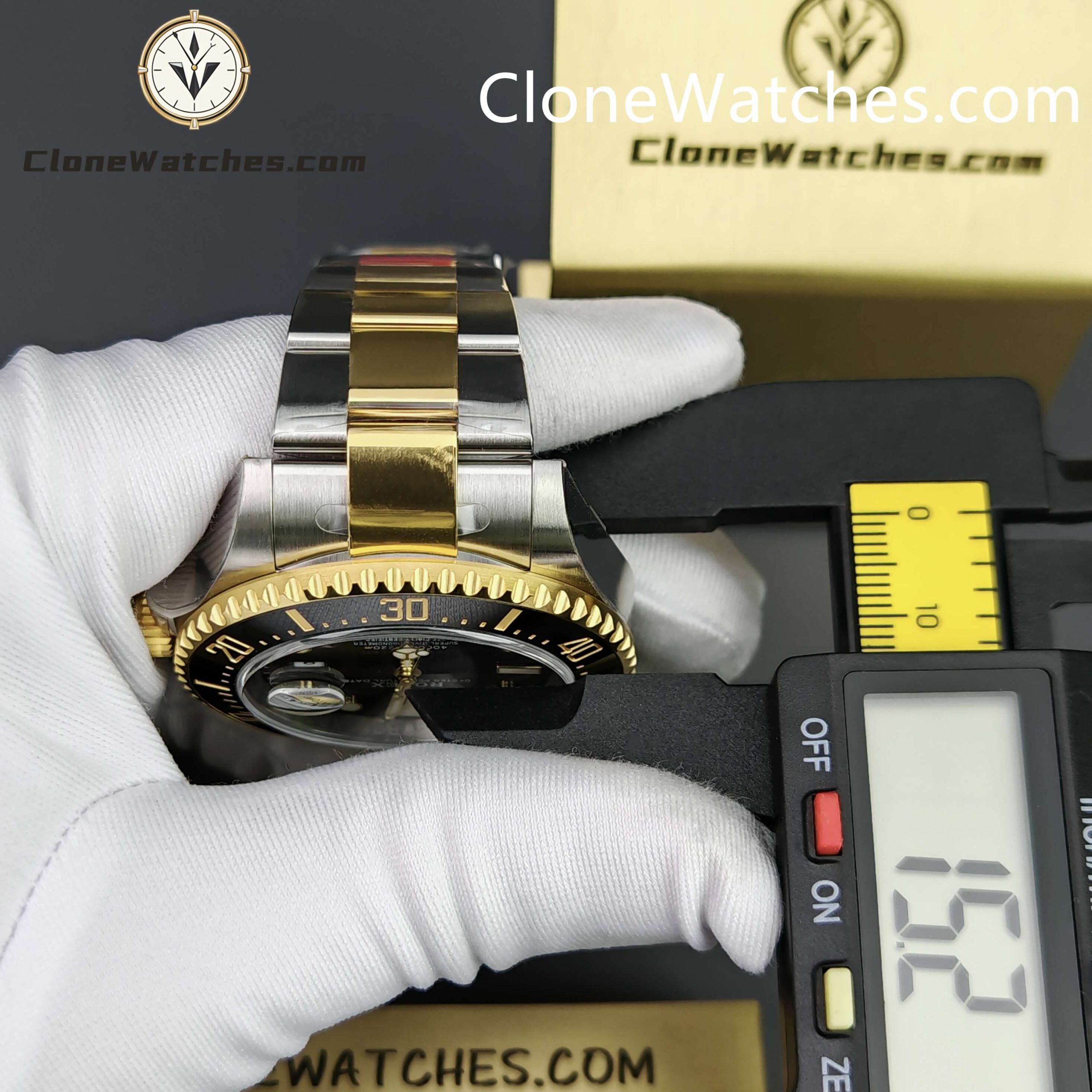 Rolex Super Clone Watches 1:1 Sea Dweller Yellow Gold Black Dial 126603 3235 Movement