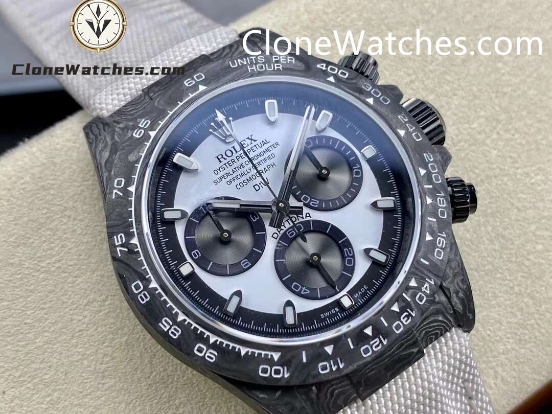 Modified Super Clone Watches 1:1 DiW Rolex Daytona NTPT Carbon “CREAM 41mm”