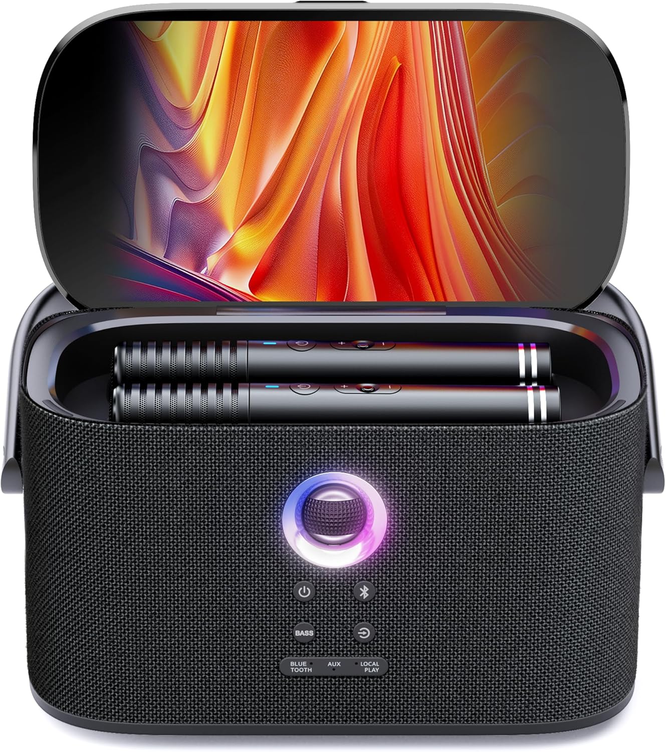 Enceinte karaoké adulte écran 2 micros sans fil 140W WiFi HDMI TV abonnement inclus