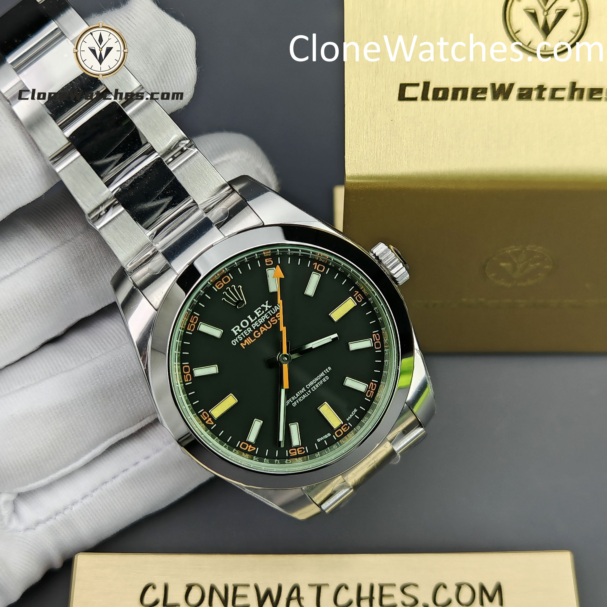 Rolex Super Clone Watches 1:1 Milgauss Black Dial M116400GV-0001 3131 Movement