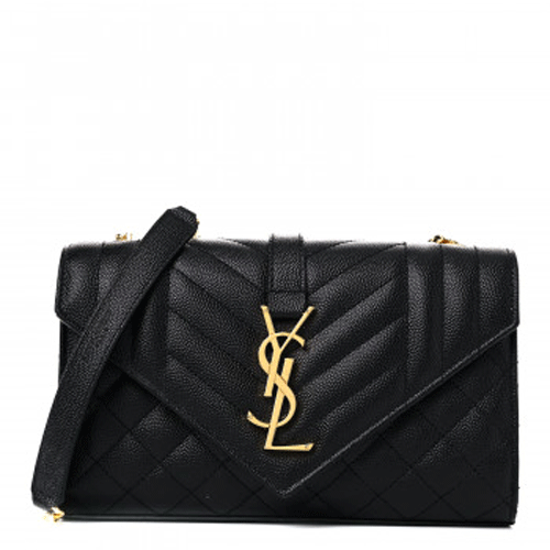 Saint Laurent small Monogram matelassé envelope crossbody bag-gold