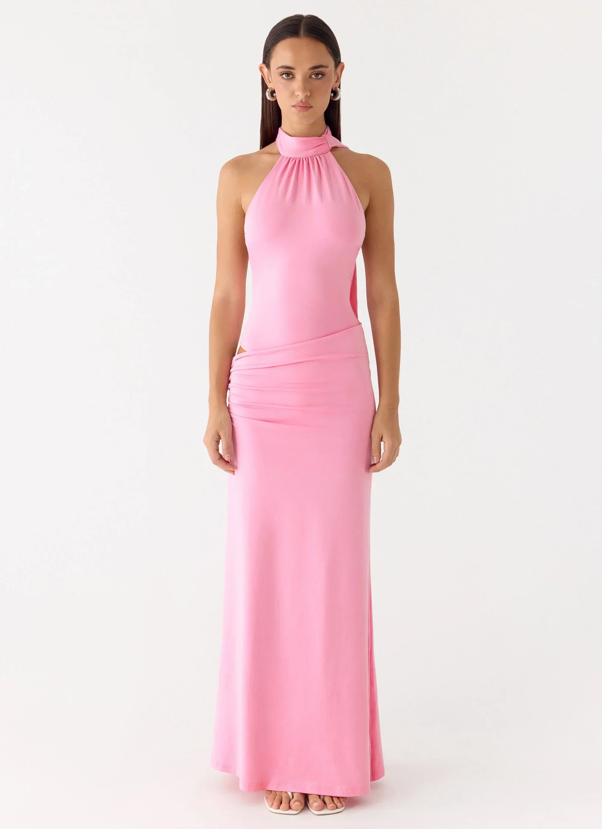 On My Way Bodysuit Maxi Dress - Pink
