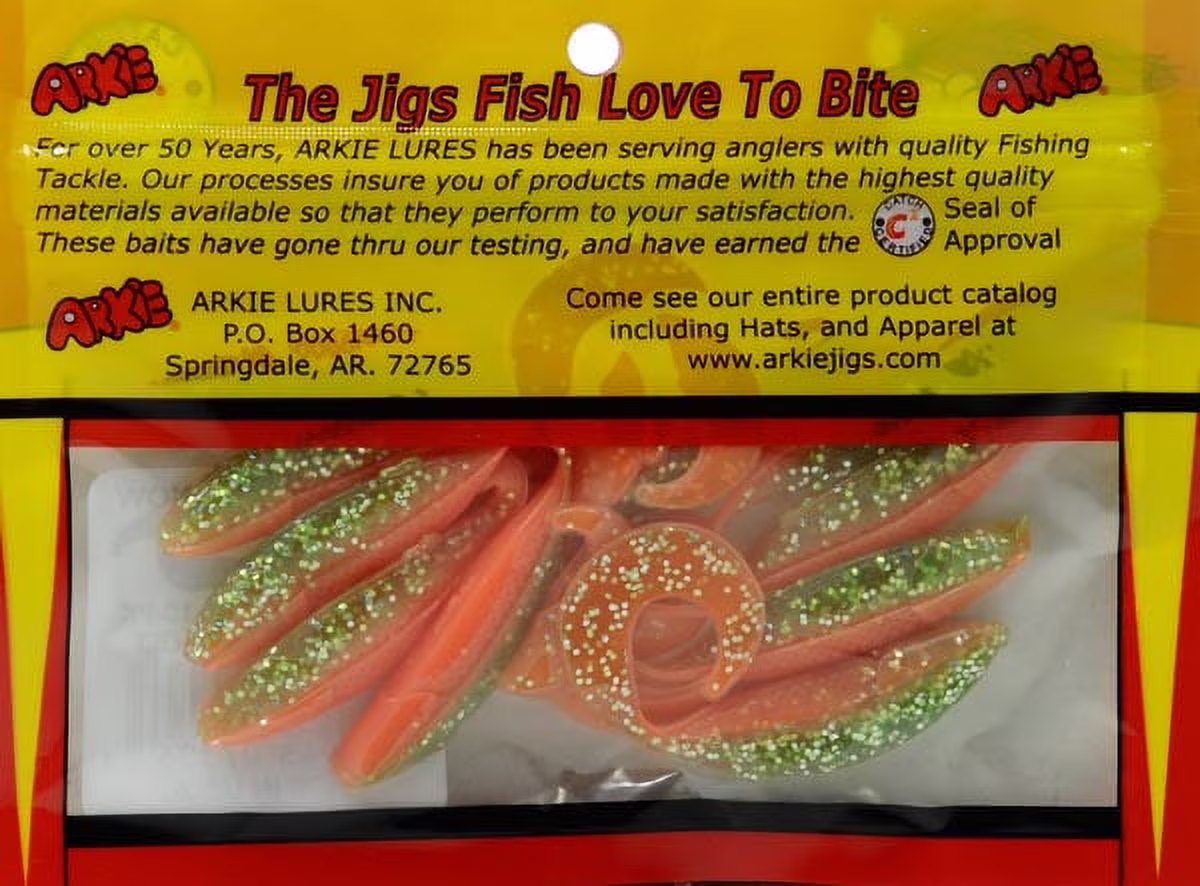 Arkie Fishing Pro Model Minnow Jig, Orange & Chartreuse, 10 Count