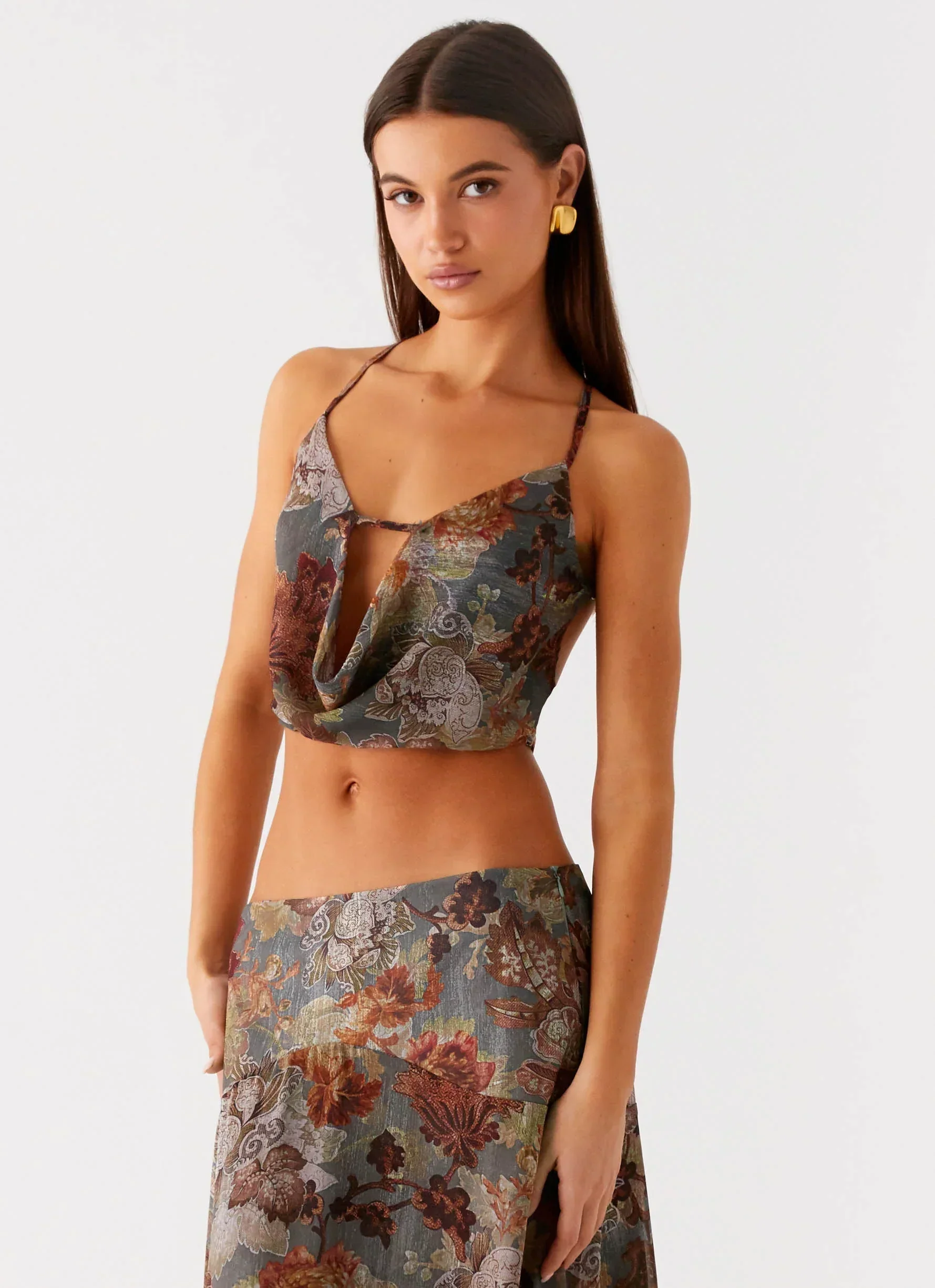 Rosewood Cowl Top - Vintage Blossom