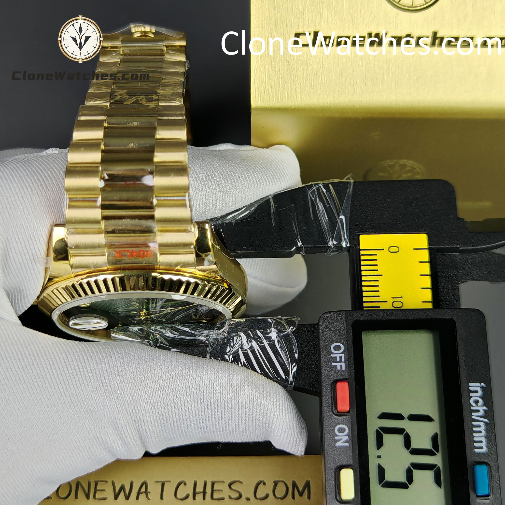 Rolex Super Clone Watches 1:1 Day Date 18K Gold Green Dial 40mm m228238-0069 3255 Movement