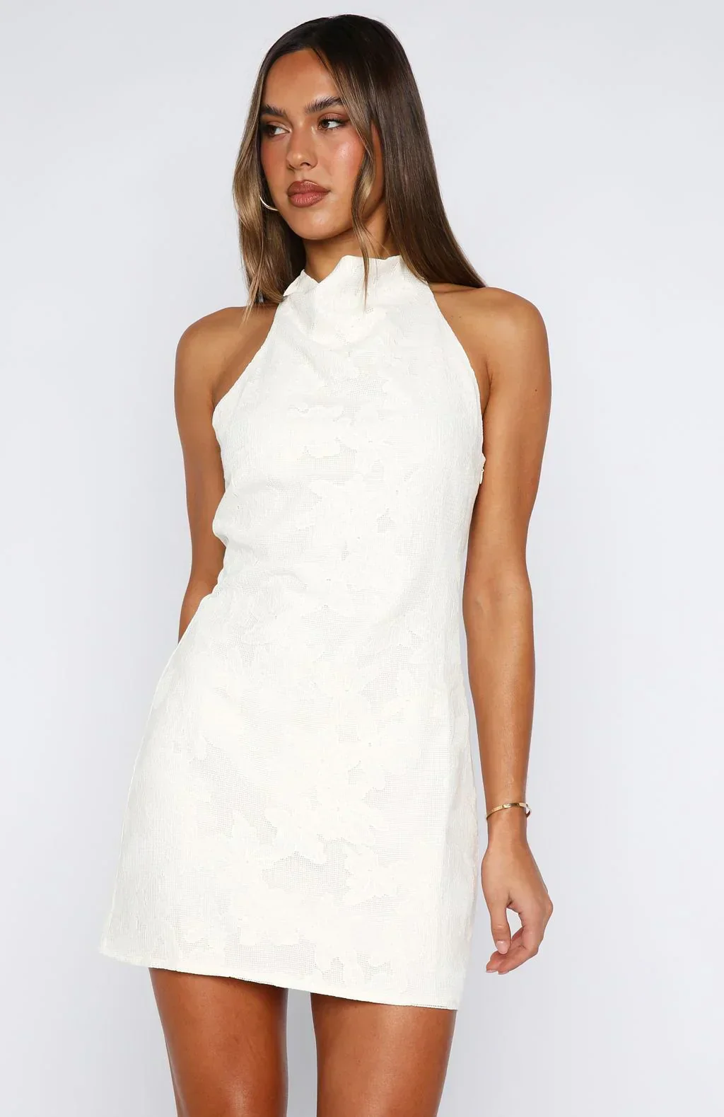 Fight For Love Halter Mini Dress Cream