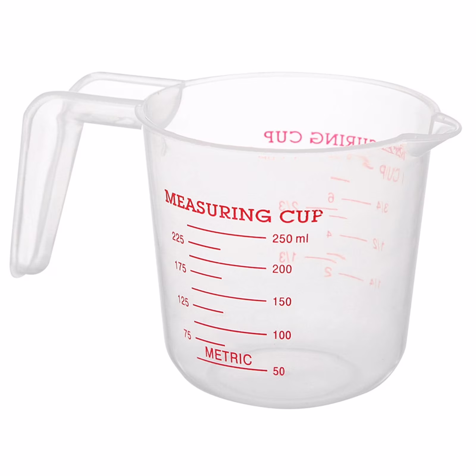1 Pc Measuring Cup, 250Ml (1-Cup) Plastic Liquid Measuring Cups, Clear Plastic Measuring Cup with Handle - Baking, Cooking, Mixing & Measuring Cups, Essential Kitchen Tools, White