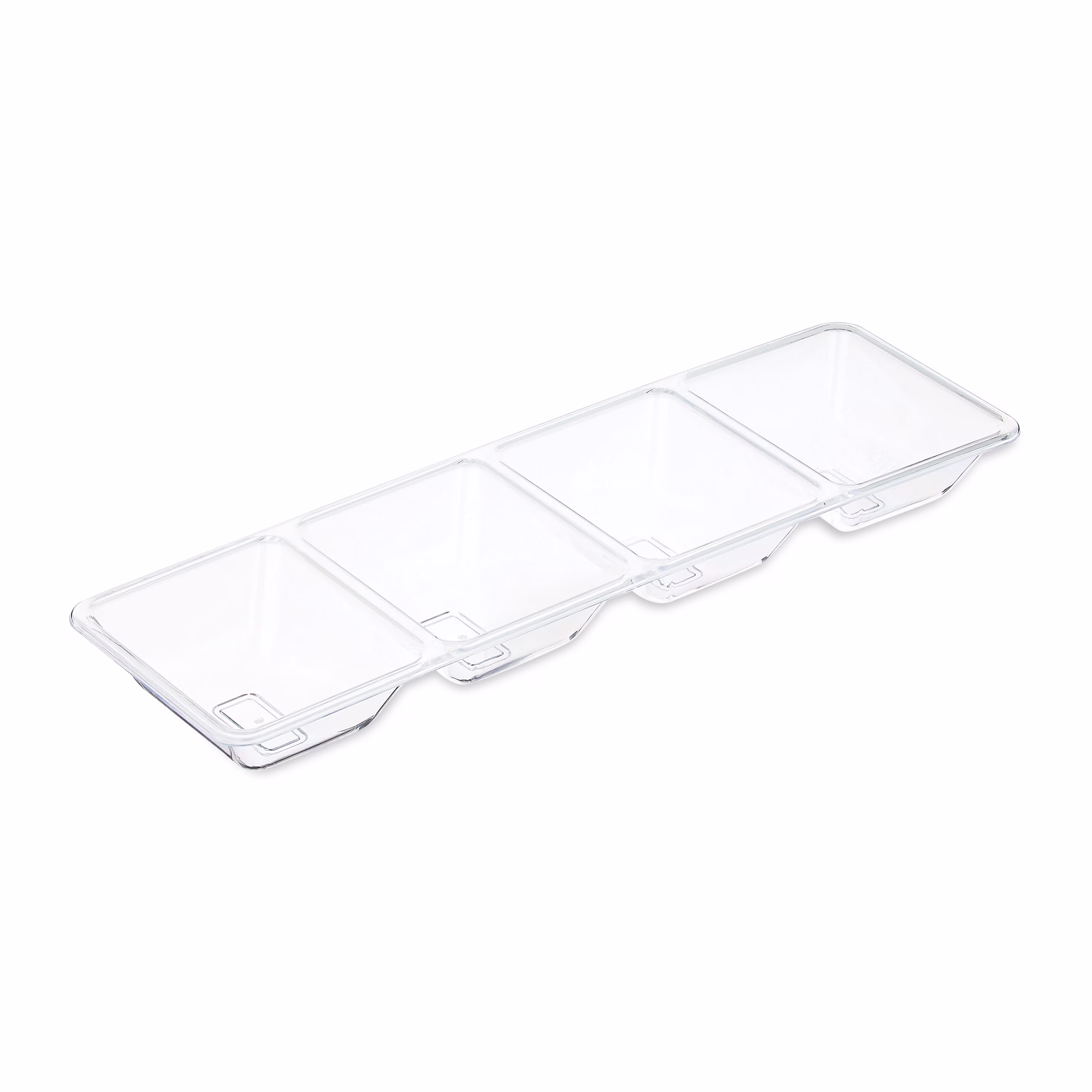 (3 pack) Way To Celebrate Clear Plastic Rectangular Compartment Serving Tray, 16 in