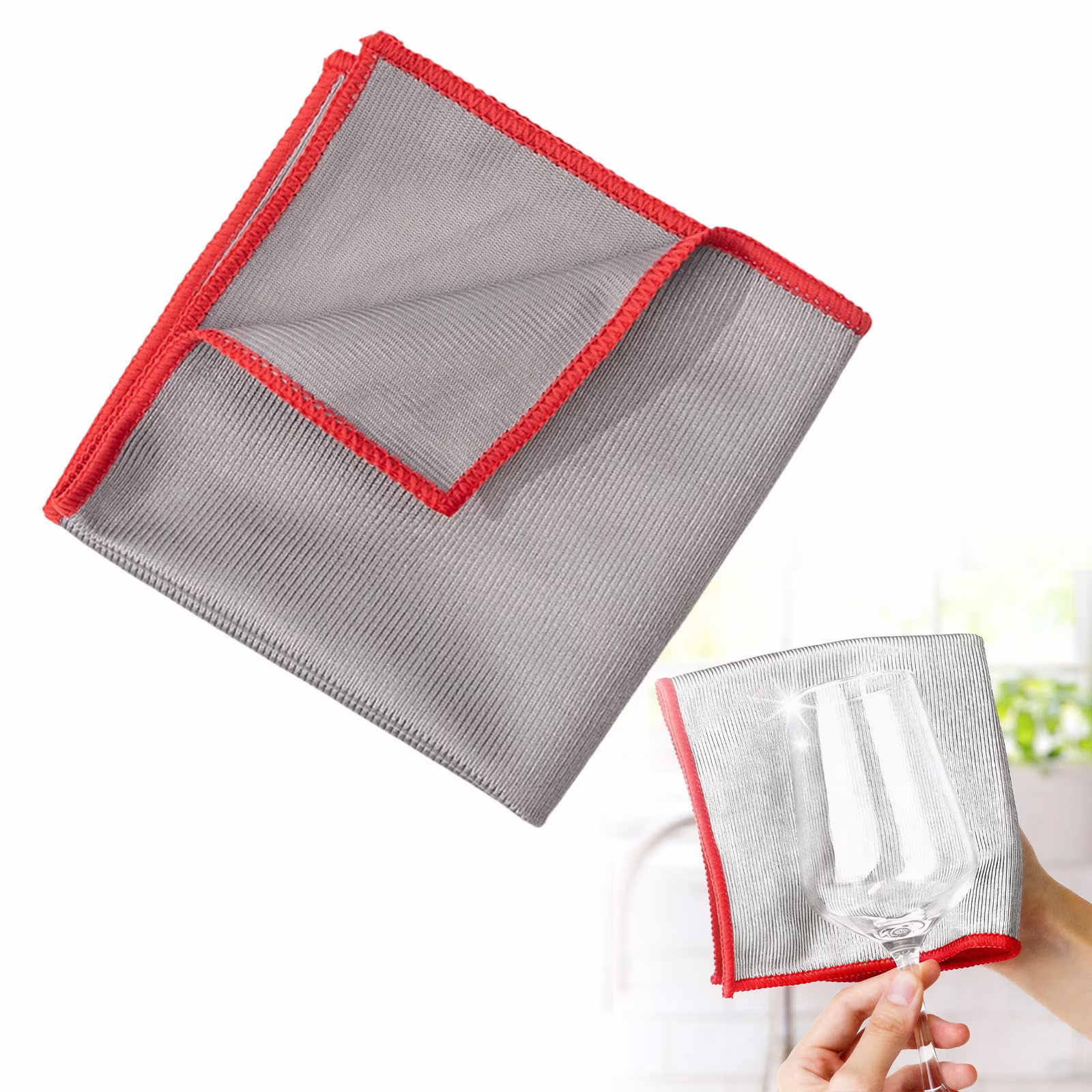 Lint-Free Microfiber Glass Cleaning Cloths (12x12