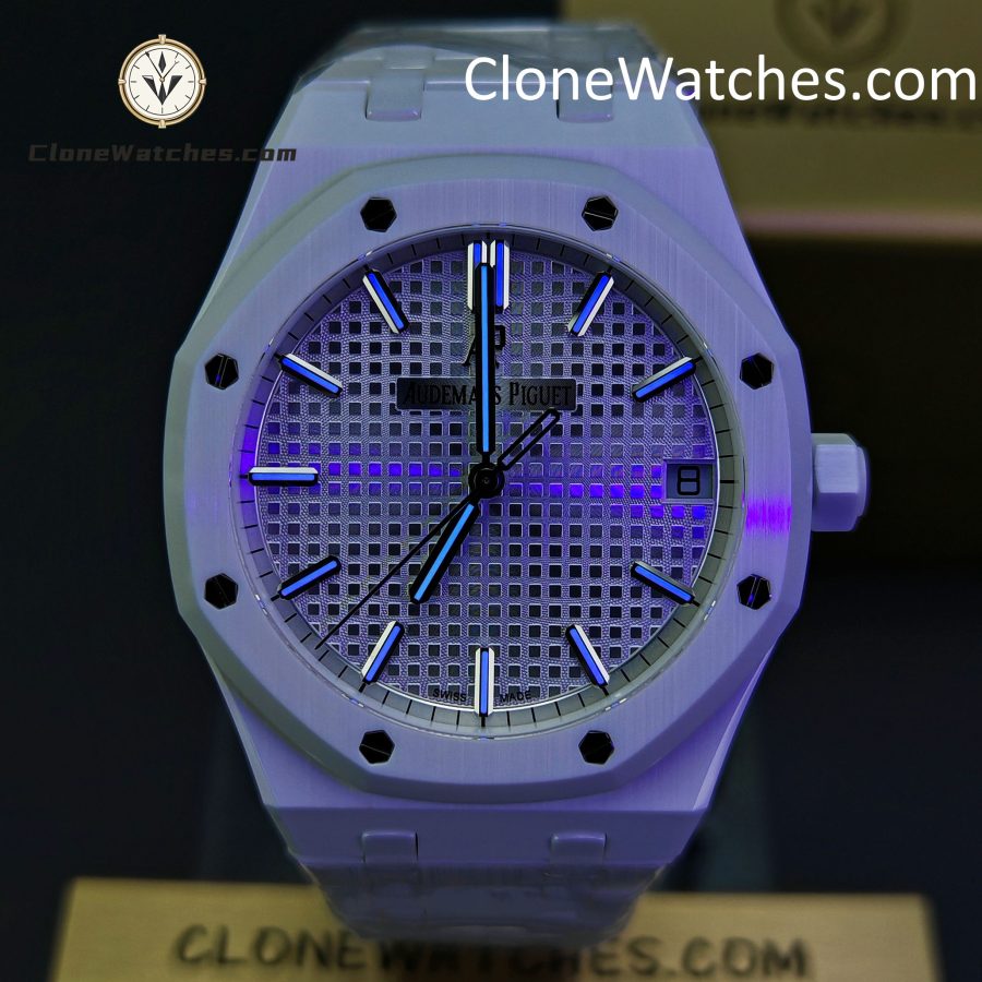 Audemars Piguet Super Clone Watches 1:1 Royal Oak White Ceramic 15500 White Dial 41MM