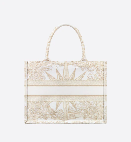 MEDIUM DIOR BOOK TOTE Dior Rve d-Infini Embroidery with Gold-Tone Metallic Thread (36 x 27.5 x 16.5 cm)