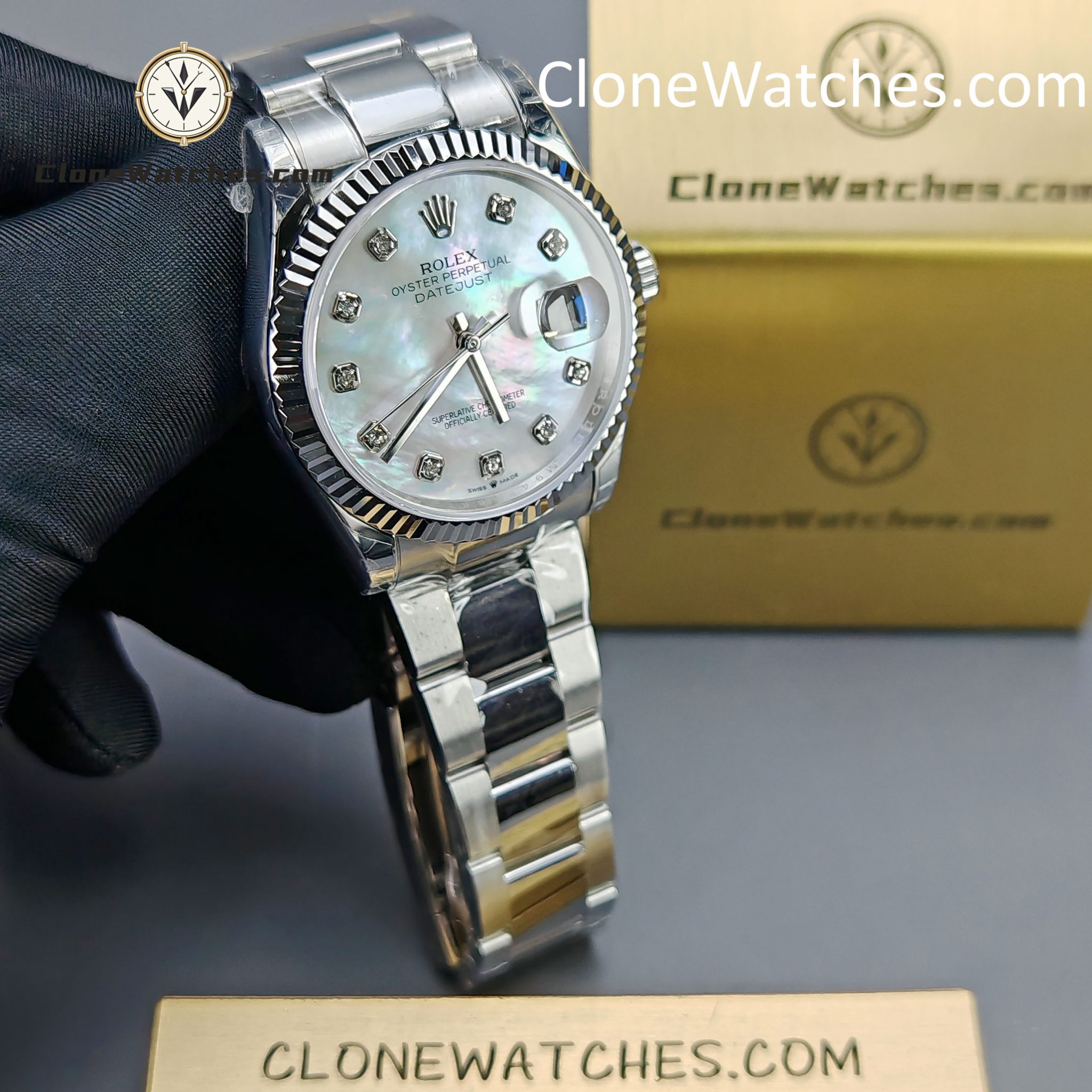Rolex Super Clone Watches 1:1 DateJust Mother-of-Pearl Dial m126234-0020 Oyster 36MM 3235 Movement