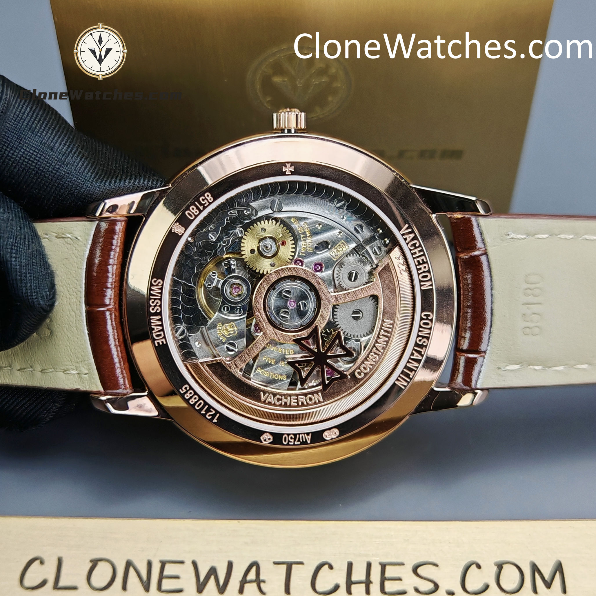 Vacheron Constantin Super Clone Watches 1:1 Patrimony Rose Gold 85180/000R-9248 White Dial