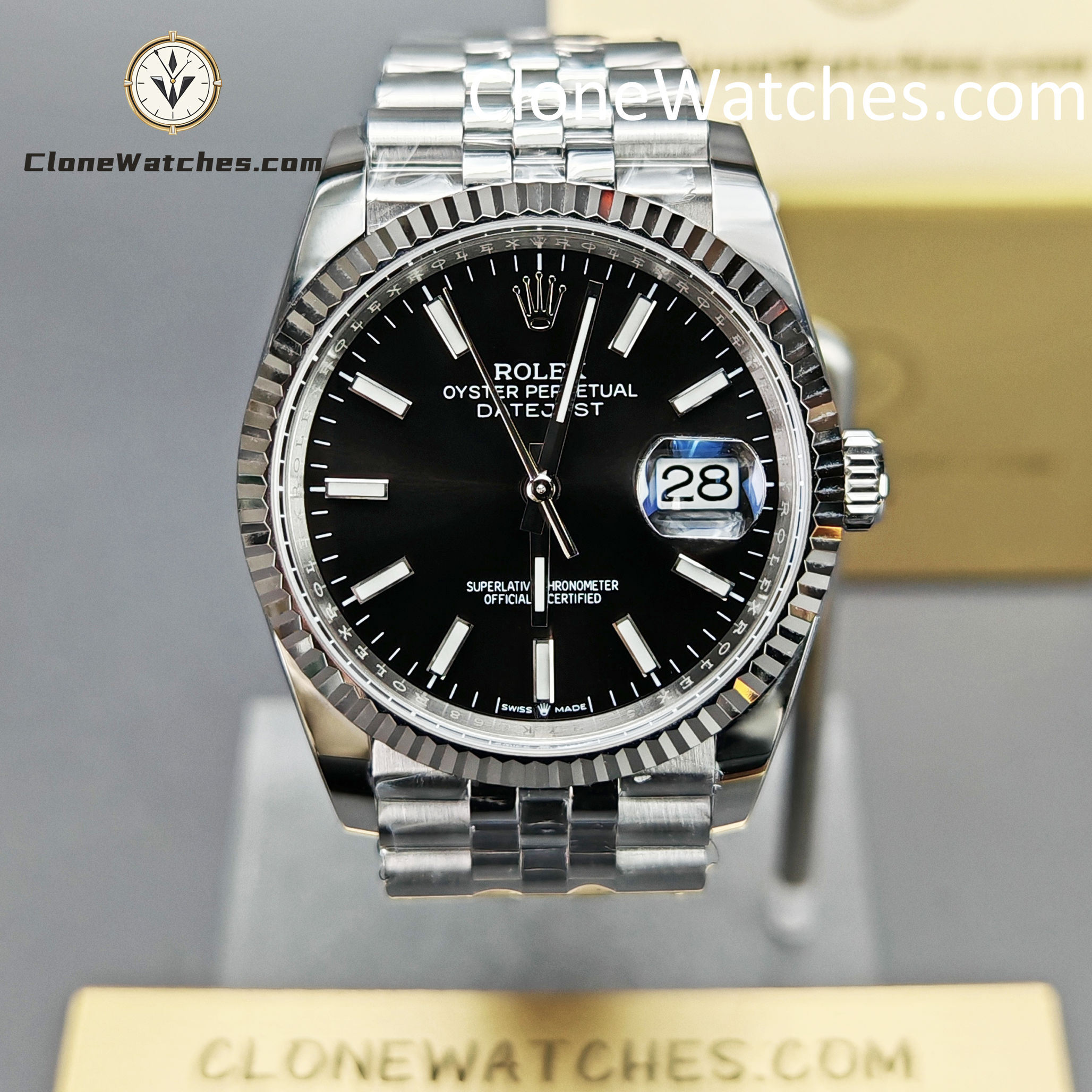 Rolex Super Clone Watches 1:1 DateJust M126234 – 0015 Black Dial Jubilee 36MM 3235 Movement
