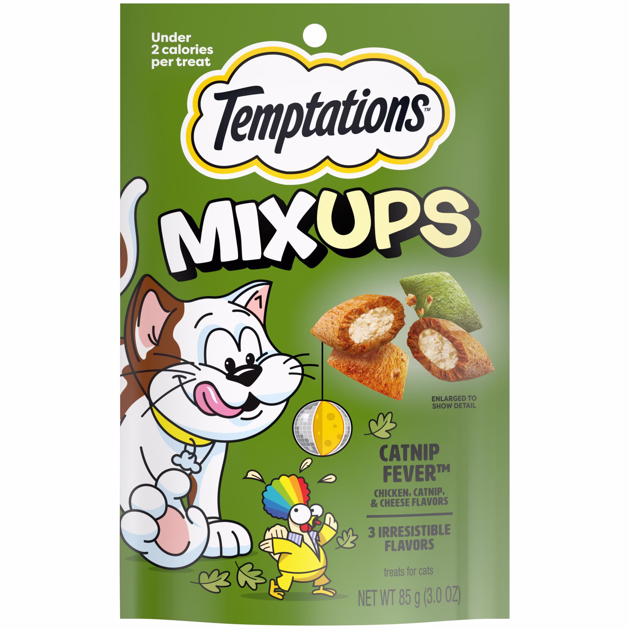 Temptations MixUps, Crunchy and Soft Cat Treats, Catnip Fever Flavor, 3 oz Pouch