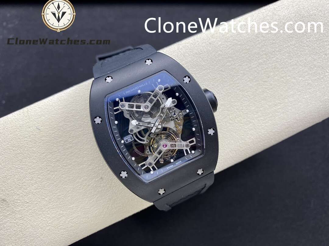 Richard Mille Super Clone Watches 1:1 RM 027 Tourbillon Black Strap
