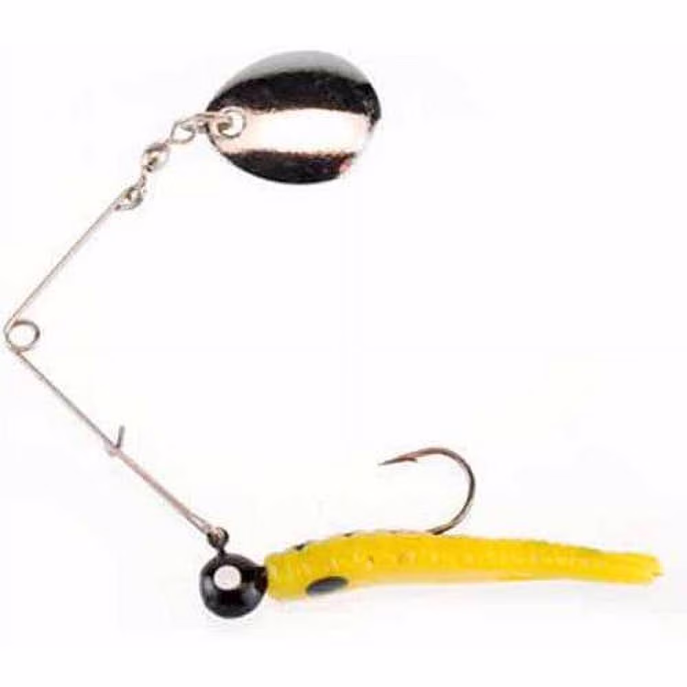 Johnson Original Beetle Spin Fishing Lure, Yellow/Black Spots, 1.1 in