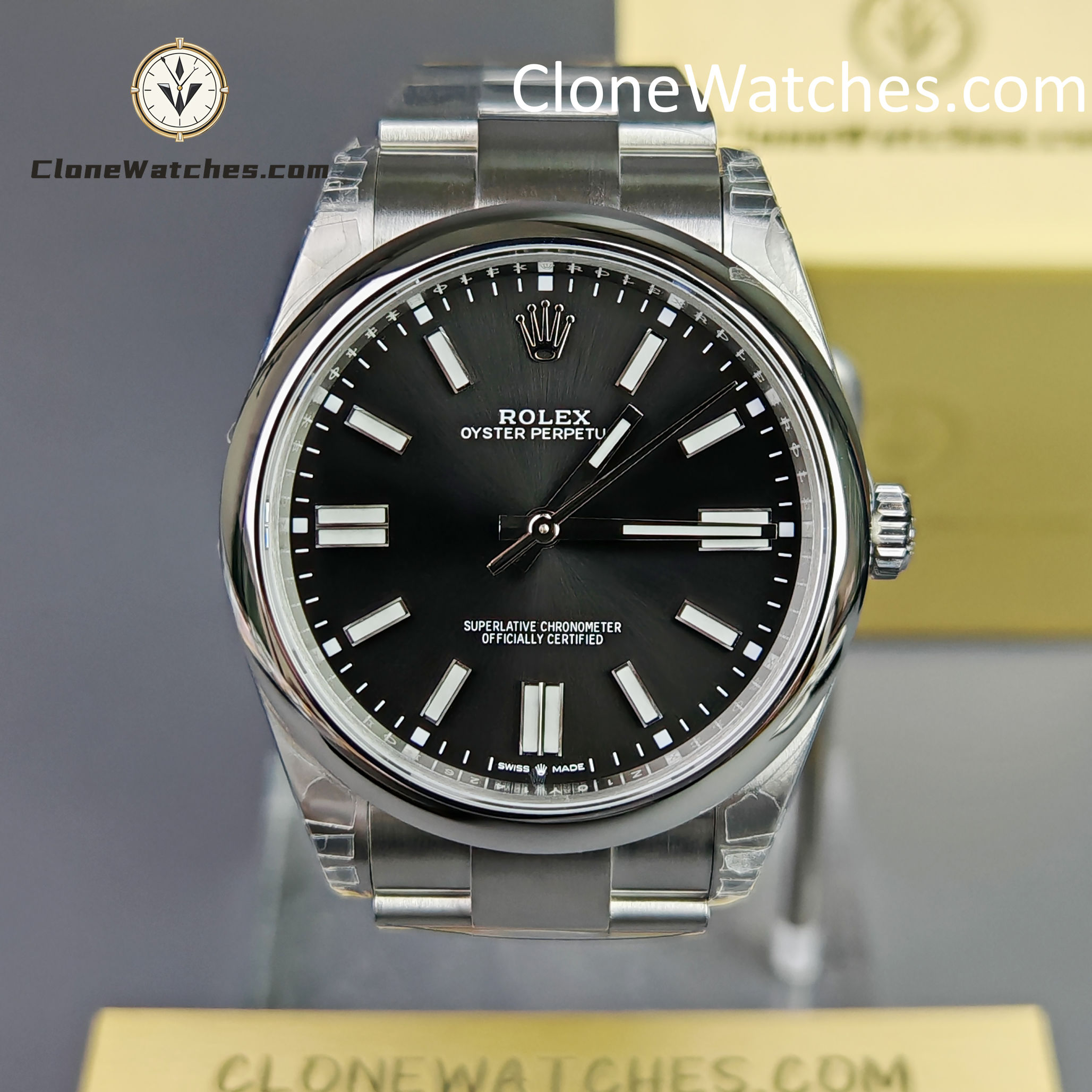 Rolex Super Clone Watches 1:1 Oyster Perpetual Black Dial 41mm m124300-0002 3230 Movement