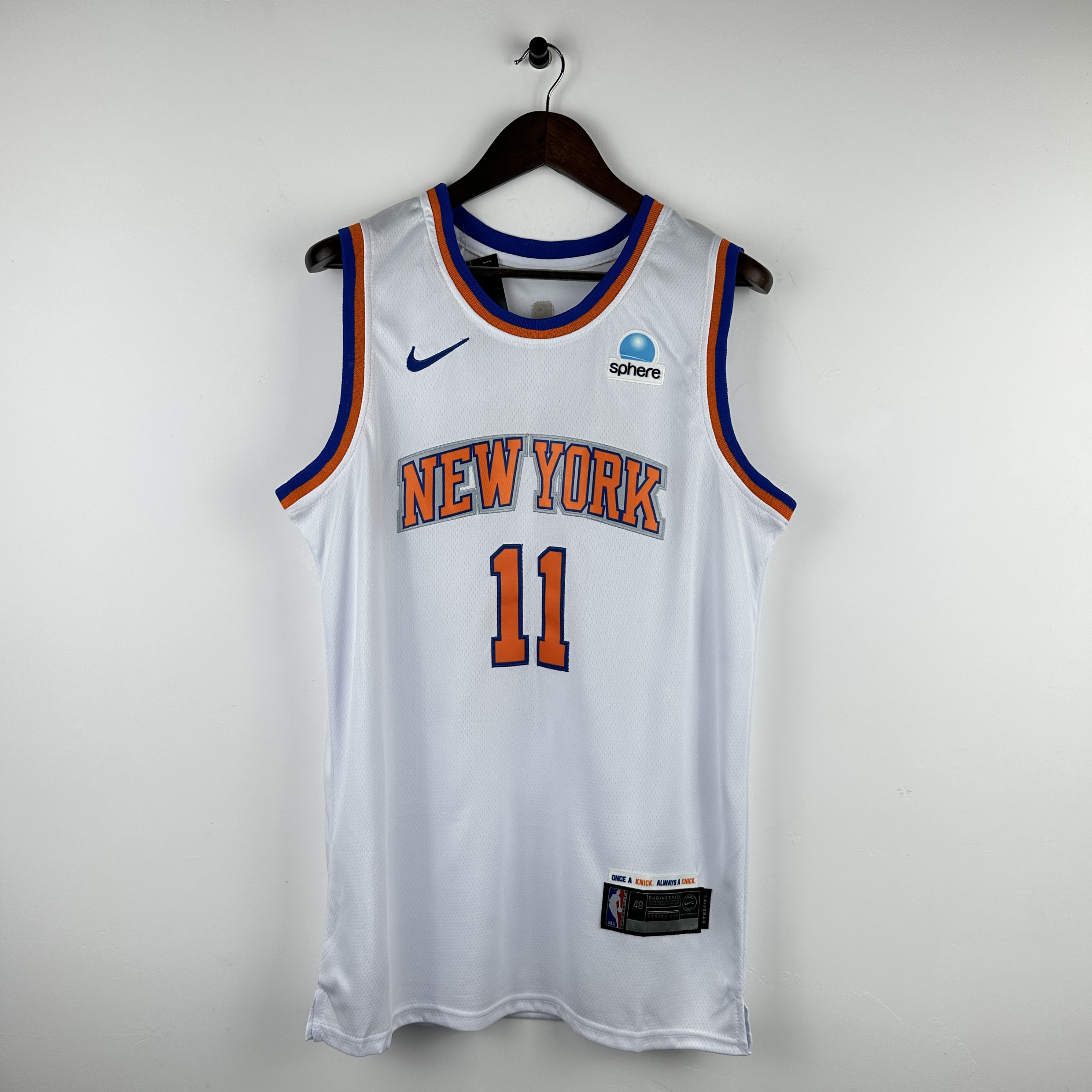 Embroidery Knicks White No. 11 Brunson