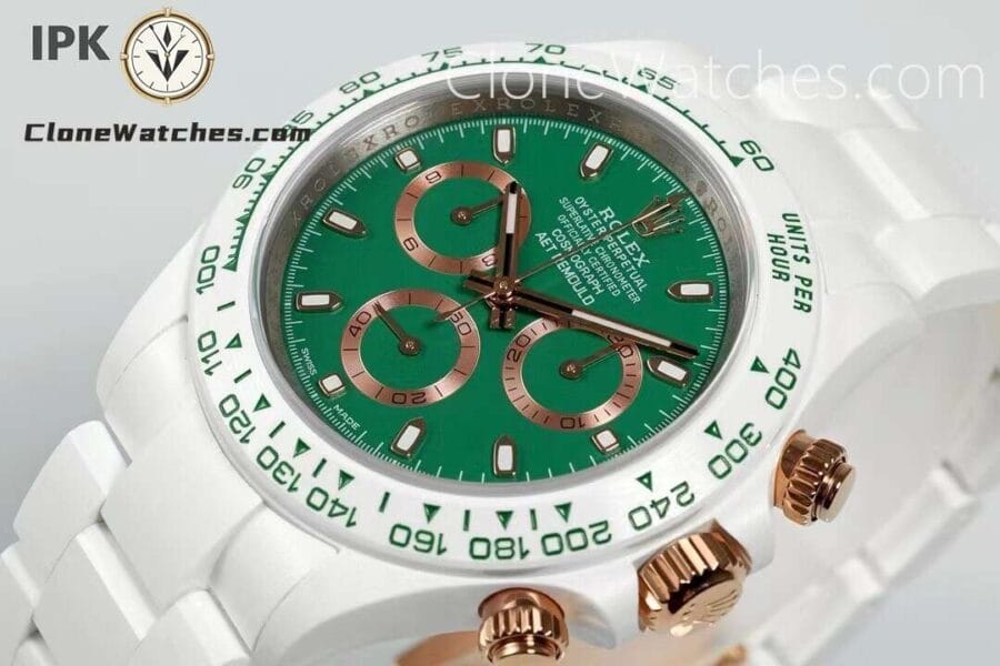 Modified Super Clone Watches 1:1 AET Rolex Daytona Full Ceramic British Racing Green 4130 Movement