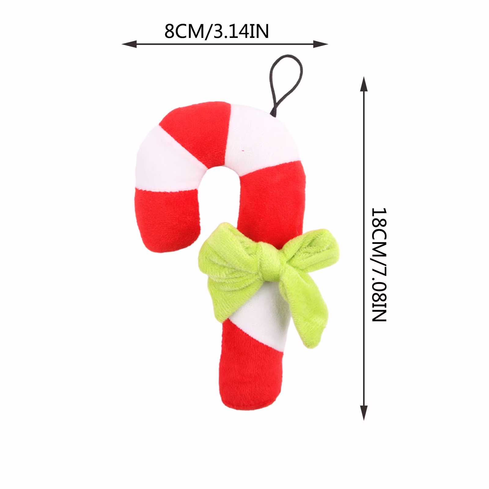 Teissuly Plush Pet Christmas Toys Dogs Bites Noise Making Toys Crutch Shaped Holiday Supplies