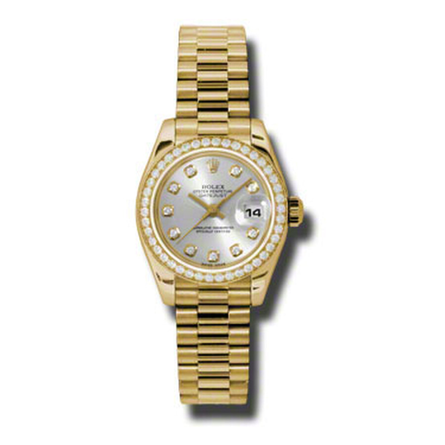 Rolex Lady-Datejust 26 Silver Dial 18K Yellow Gold President Automatic Ladies Watch 179138SDP（Lifetime free warranty+90-days replacement service & Refund!.）