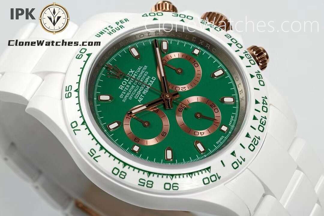 Modified Super Clone Watches 1:1 AET Rolex Daytona Full Ceramic British Racing Green 4130 Movement