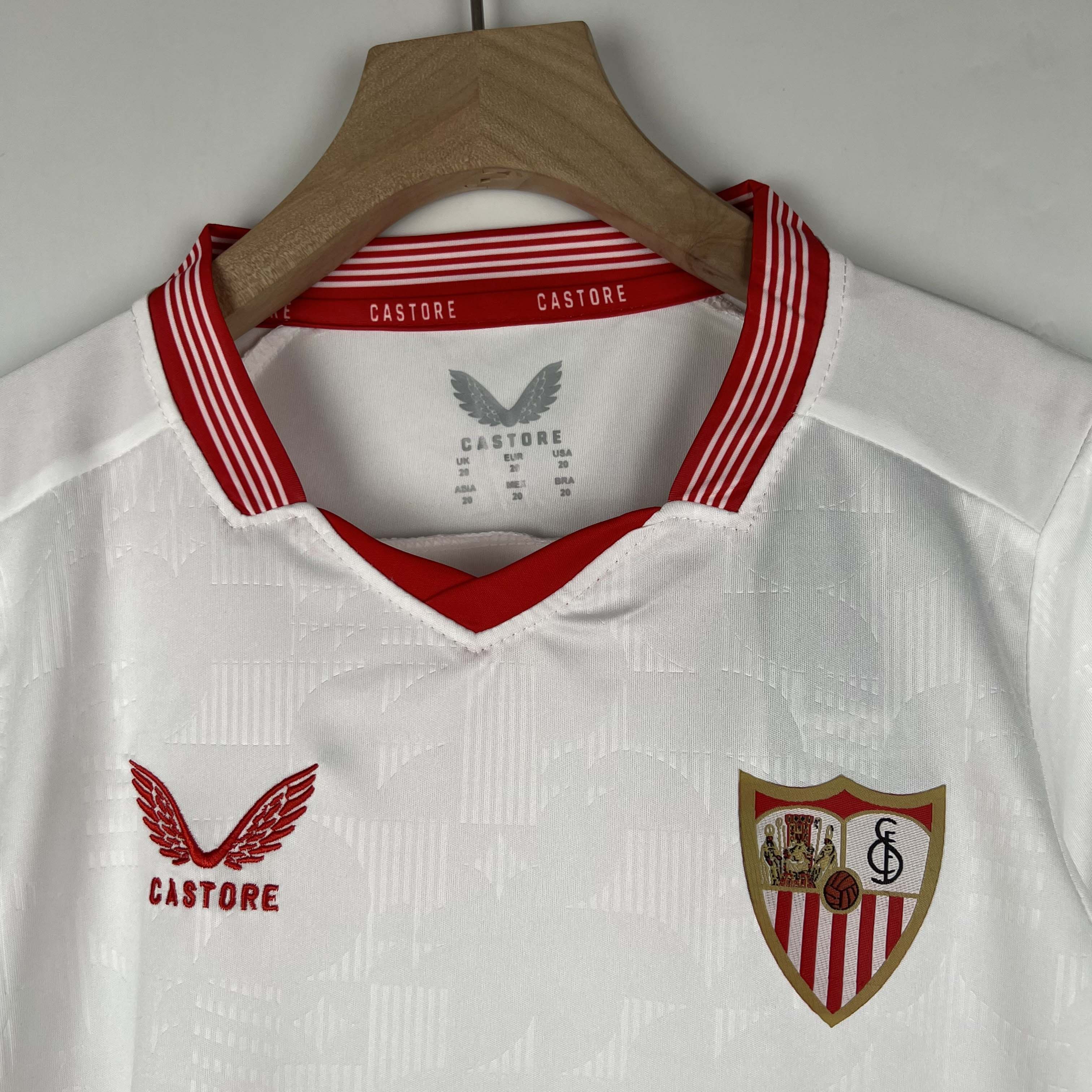 2023/2024 Seville Home Football Shirt 1:1 Thai Quality Kids Size