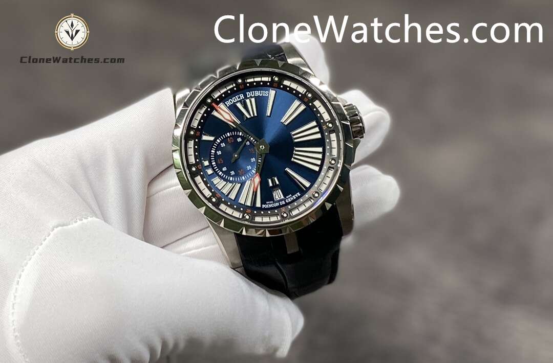 Roger Dubuis Super Clone Watches 1:1 Excalibur Blue Dial DBEX0543 45MM