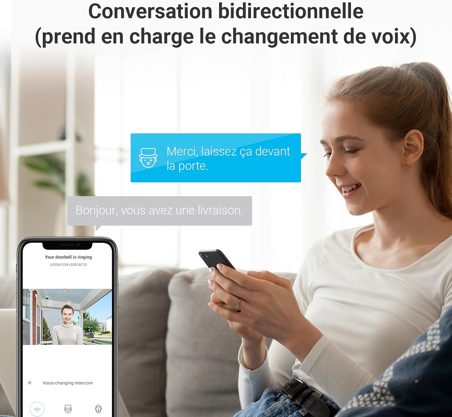 Visiophone connecté HP7 2K écran 7 pouces détection humaine RFID audio bidirectionnel vision nocturne WiFi