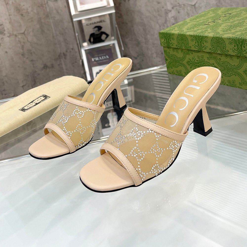 Gucci Mesh High heel Sandals Slide Sandal