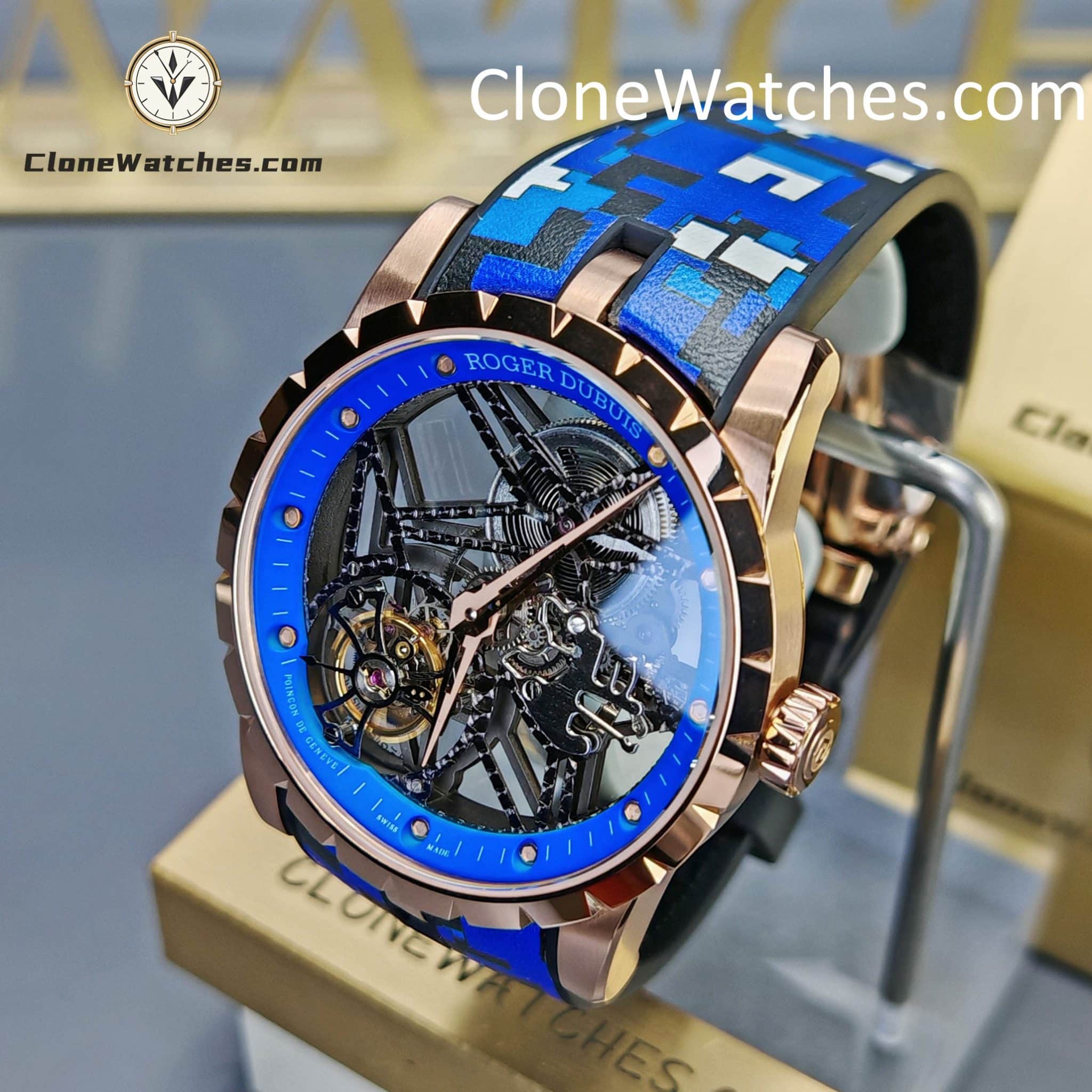 Roger Dubuis Super Clone Watches 1:1 Excalibur Skeleton Tourbillon RDDBEX0940 42MM
