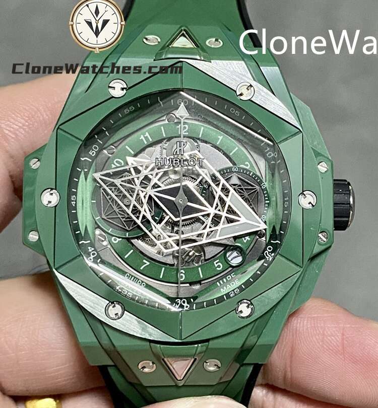 Hublot Super Clone Watches 1:1 Big Bang Unico Sang Bleu II GREEN CERAMIC 45MM 418.GX.5207.RX.MXM22