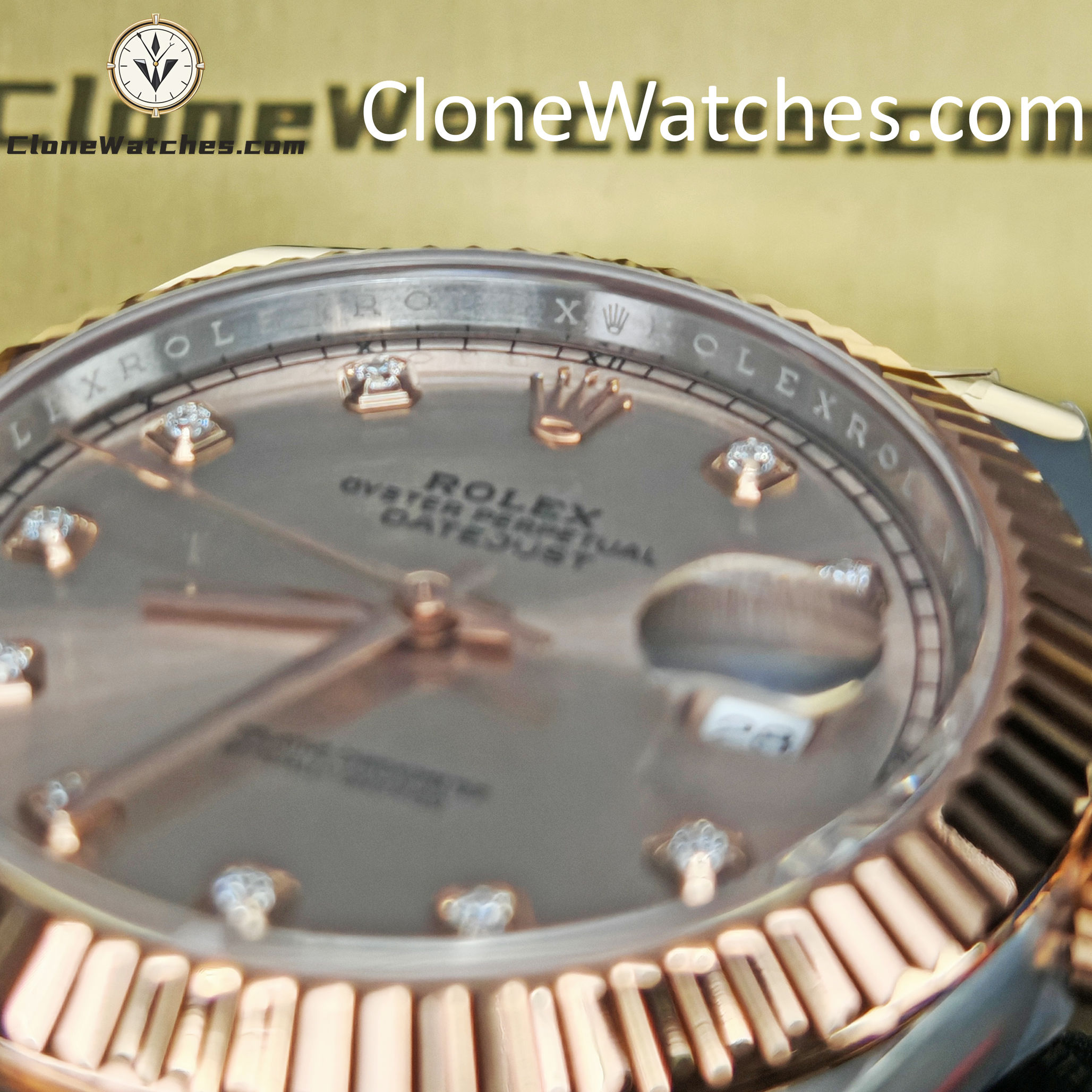 Rolex Super Clone Watches 1:1 DateJust Champagne Diamond Dial Oyster 41MM M126331-0007 3235 Movement