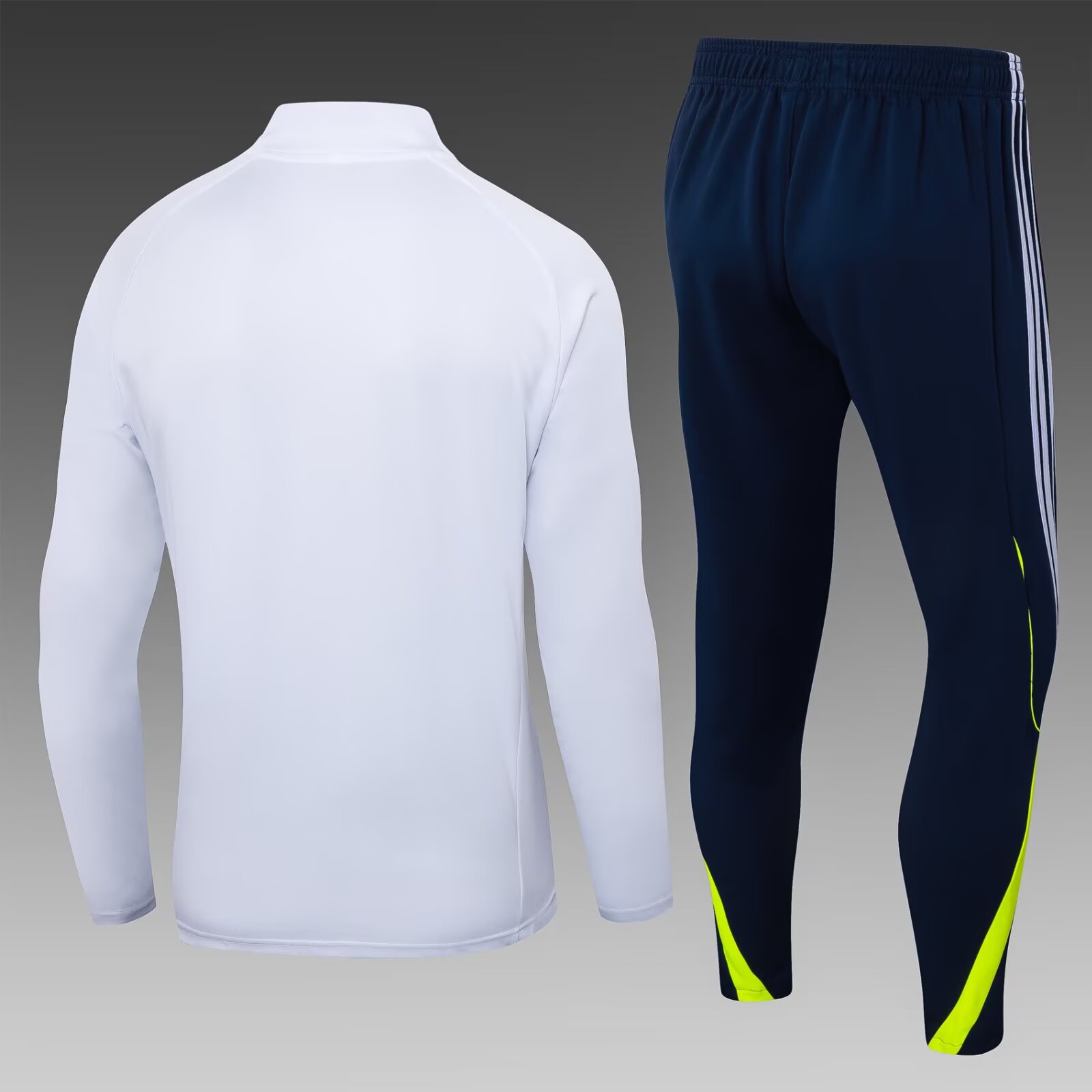 2025/26 Real Madrid White Retro Half-Zip Training Jersey