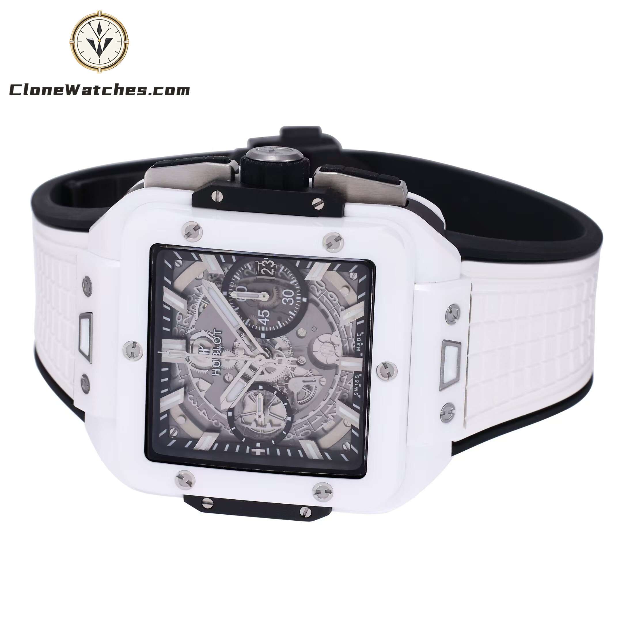 Hublot Super Clone Watches 1:1 Square Bang Unico White Ceramic 42MM 821.HX.0170.RX