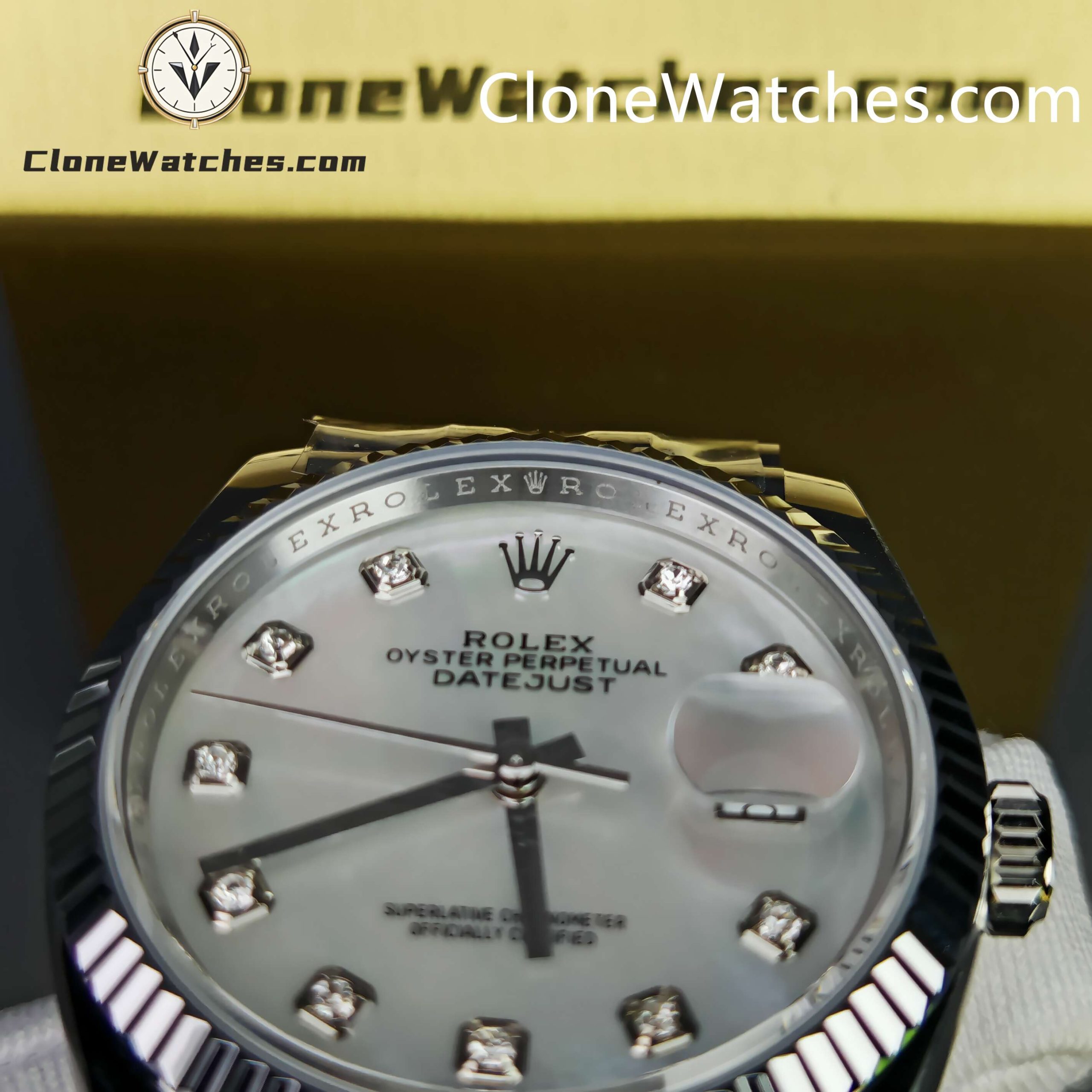 Rolex Super Clone Watches 1:1 DateJust Mother of Pearl Diamond Dial Jubilee 36MM m126234-0019 3235 Movement