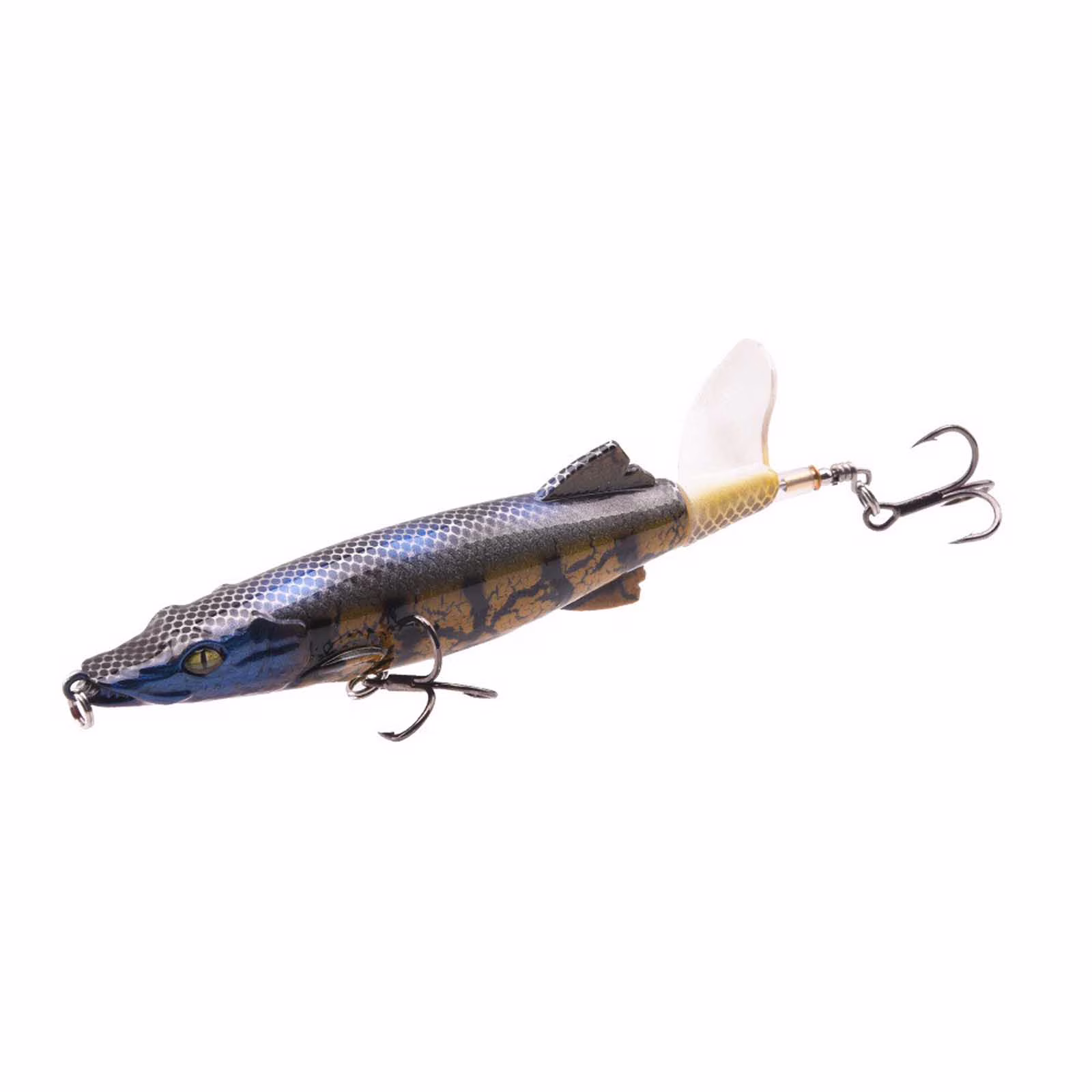 Bisitoy Topwater Fishing Lures, Excellent Hookup Ratio with Propeller Action